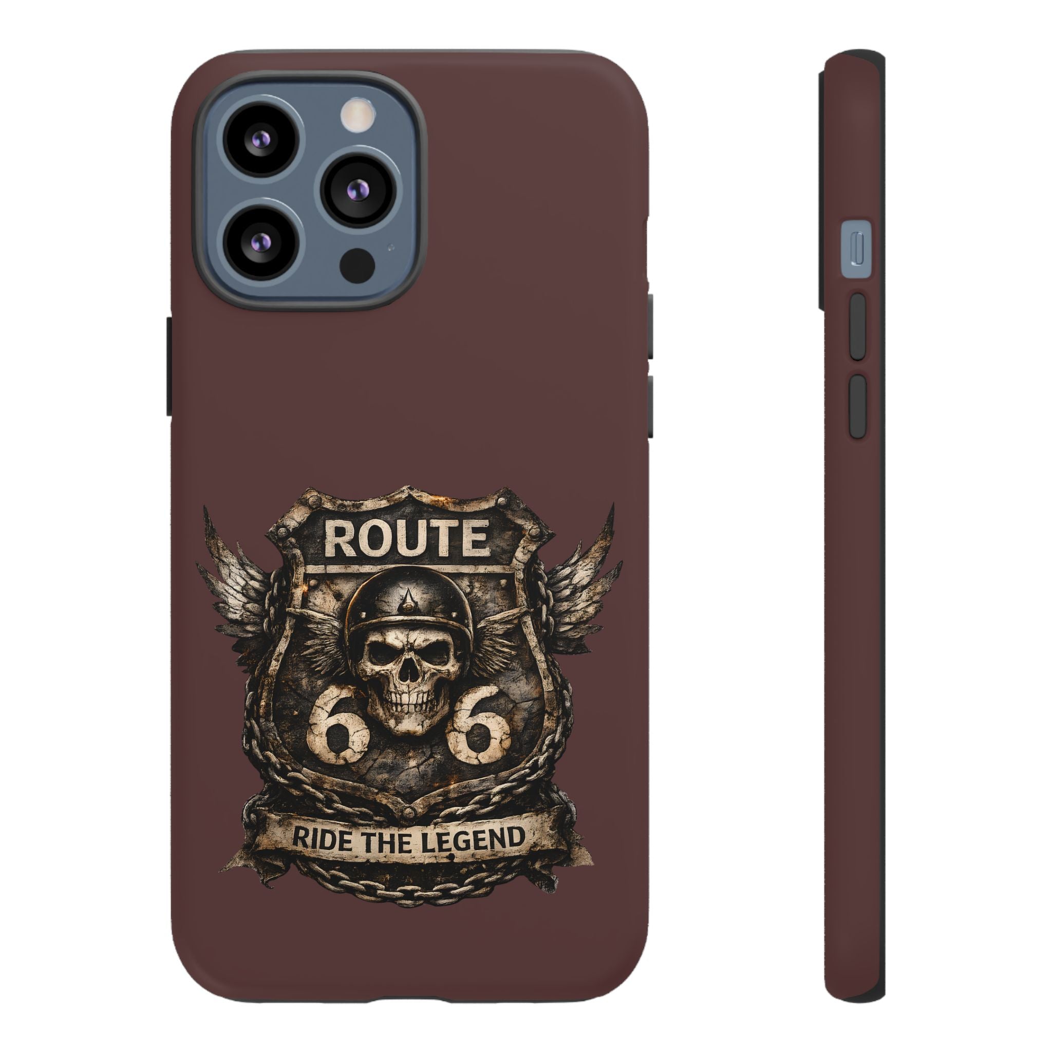Route 66 Skull Helmet phone case | Motorcycle emblem, Ride the Legend