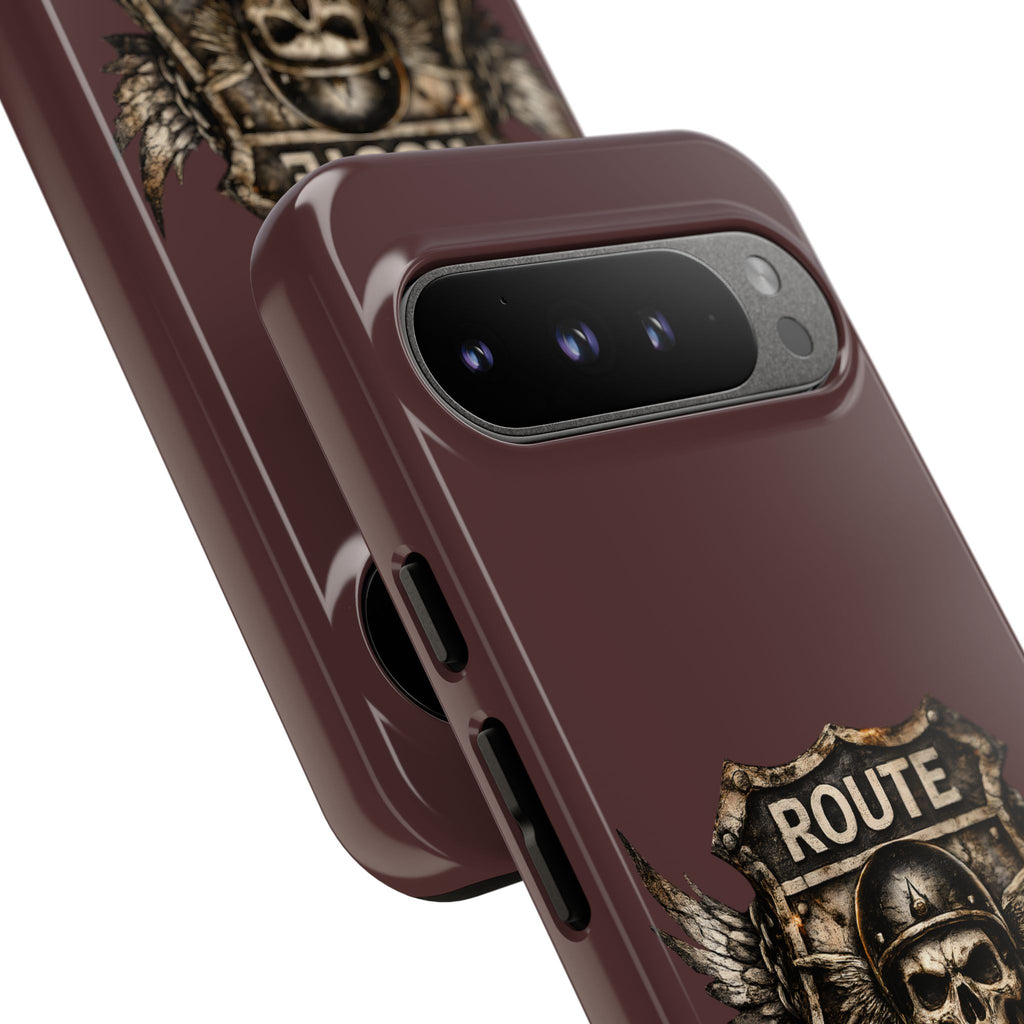 Route 66 Skull Helmet phone case | Motorcycle emblem, Ride the Legend