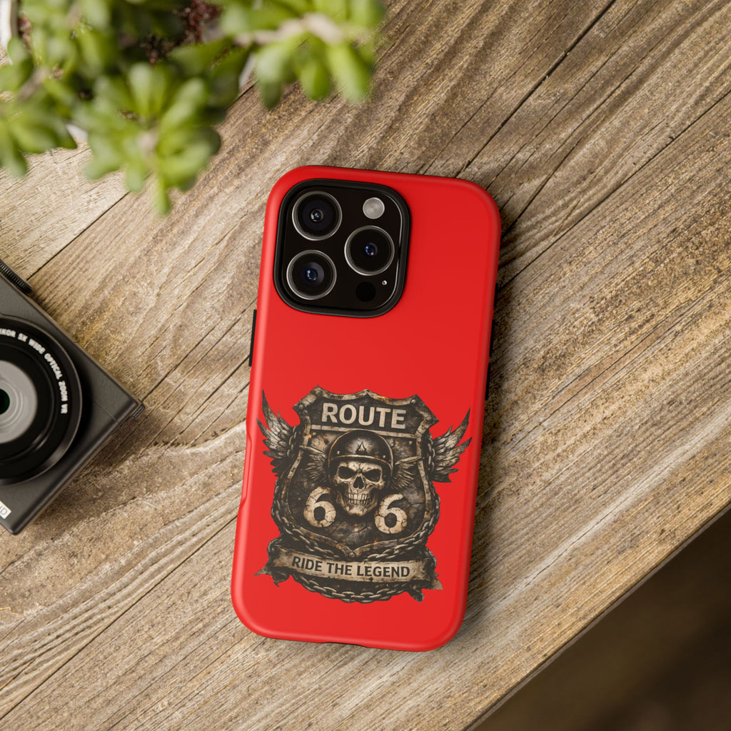 Route 66 Skull Helmet phone case | Motorcycle emblem, Ride the Legend