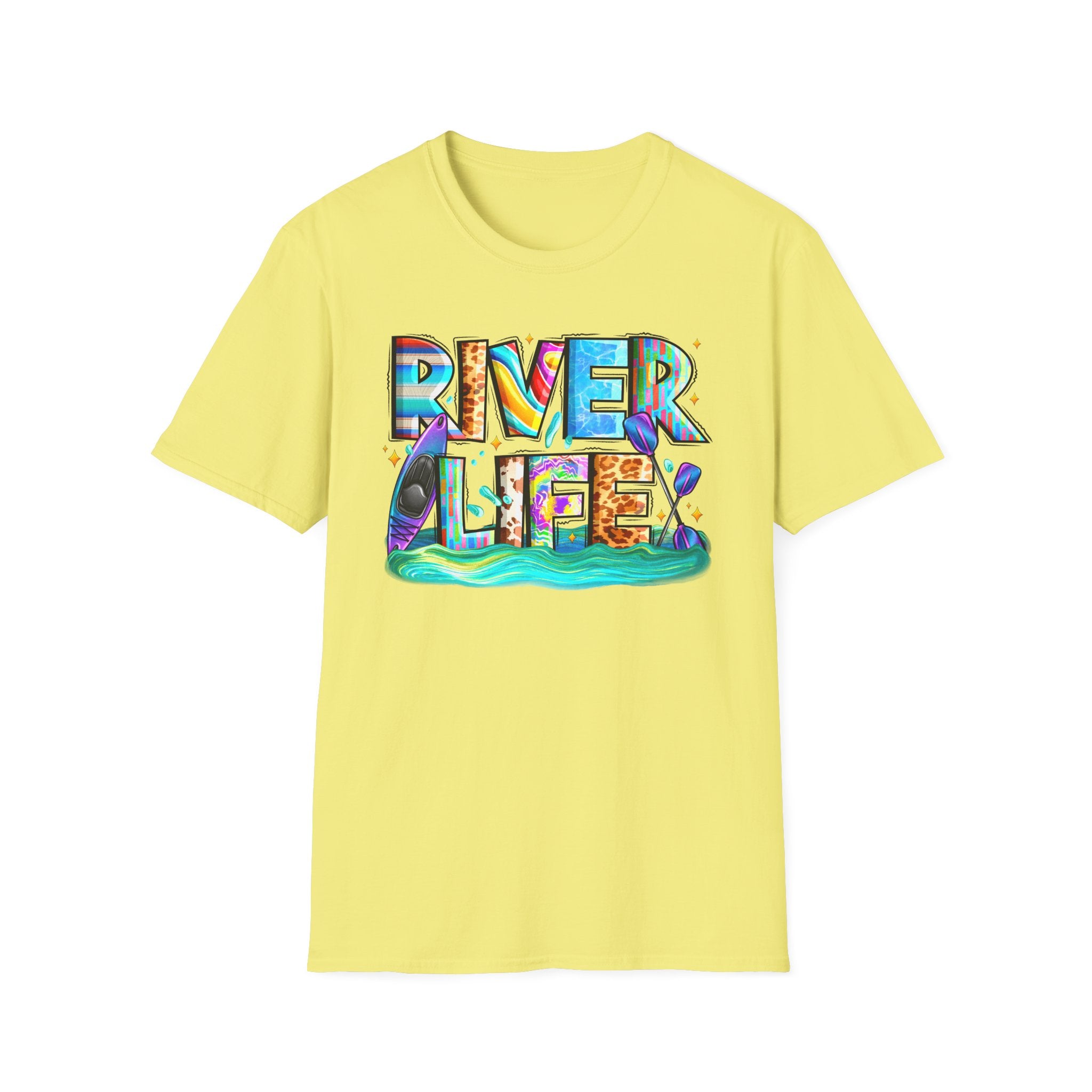 River Life T-Shirt | Colorful Fishing Scenic Graphic