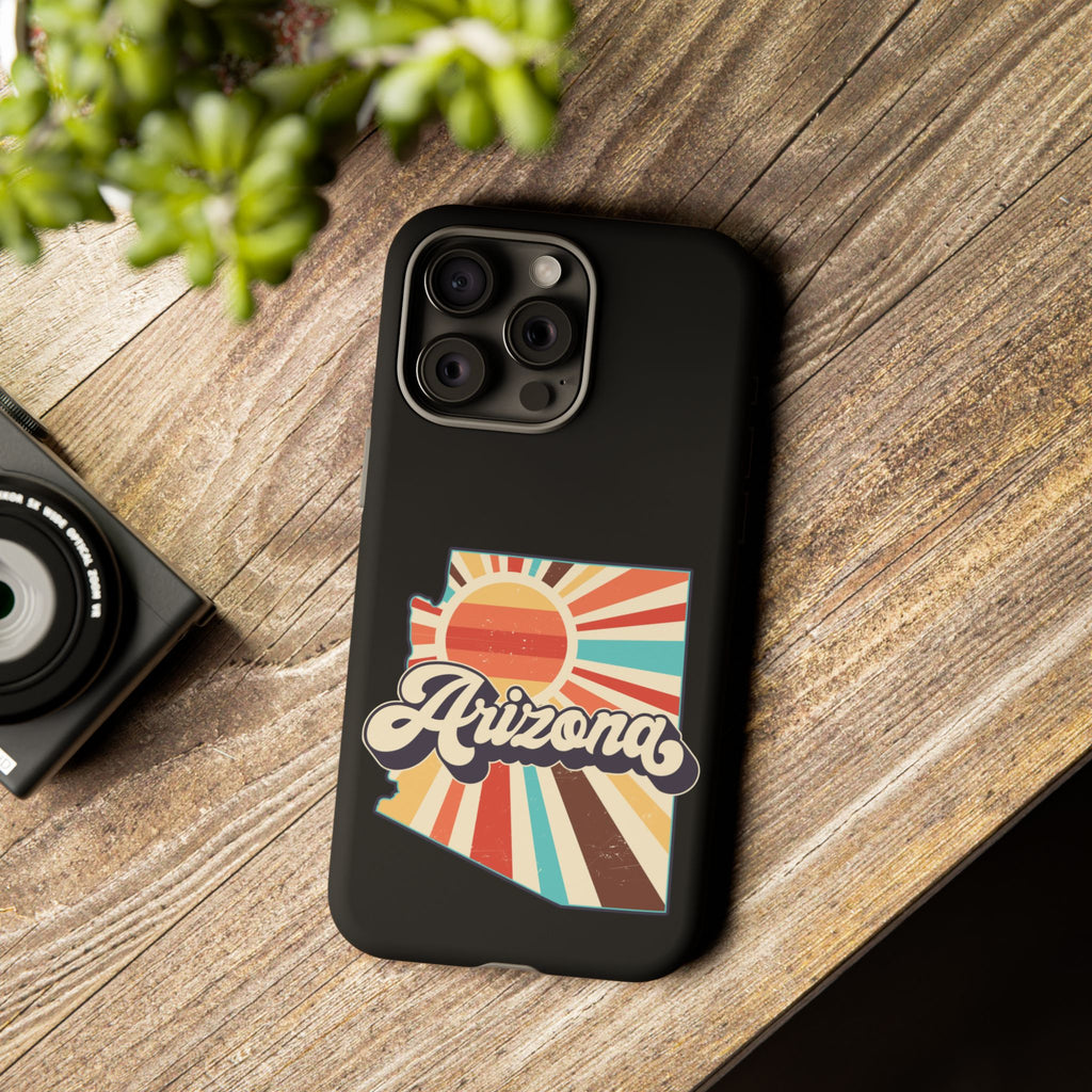 Arizona State Outline Retro Sunset Phone Case | AZ Tough Case