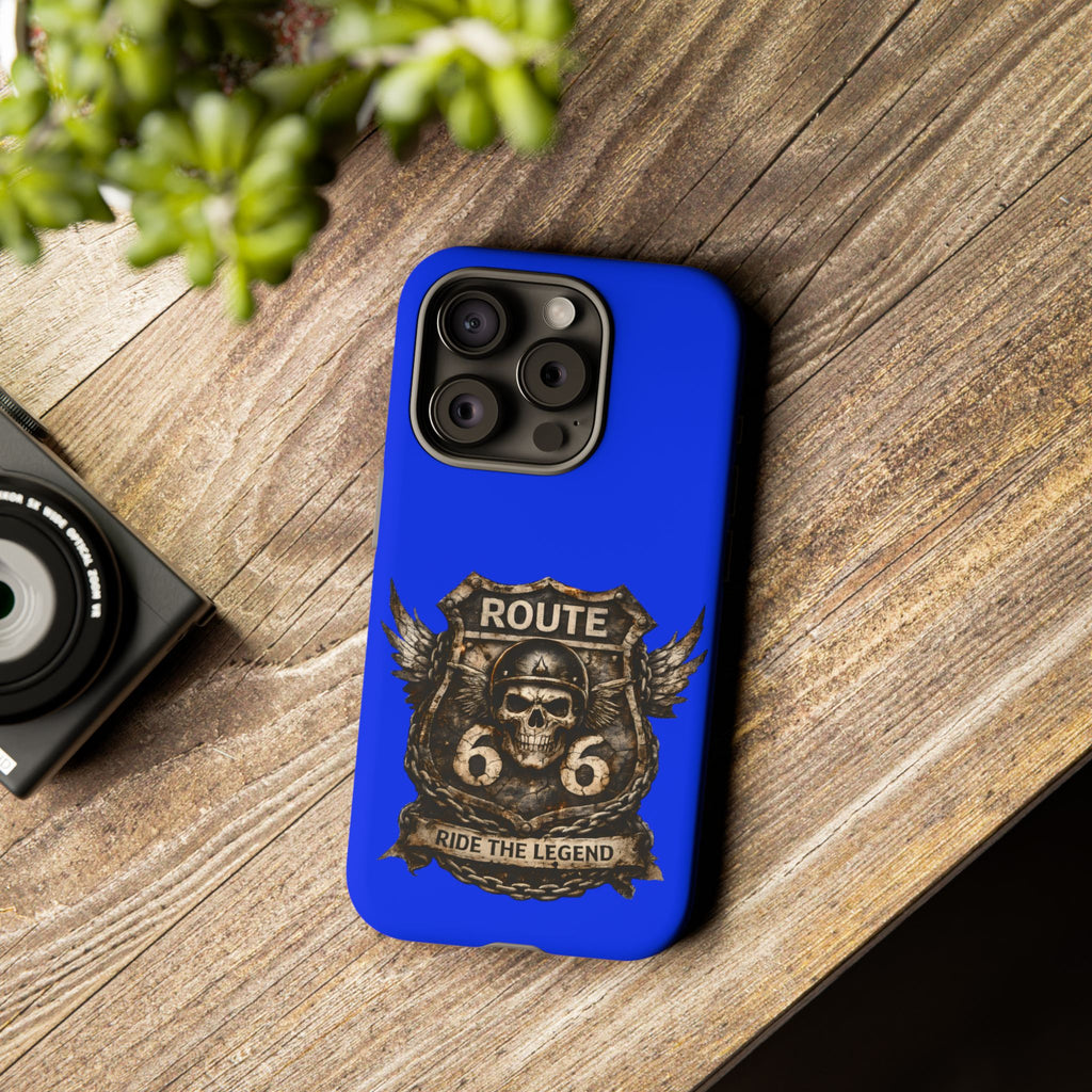 Route 66 Skull Helmet phone case | Motorcycle emblem, Ride the Legend