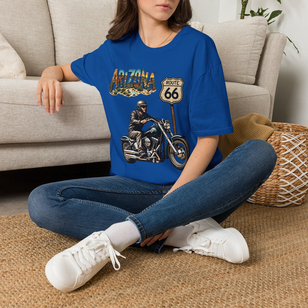 Arizona Route 66 Motorcycle T-Shirt | Biker Road Trip Tee