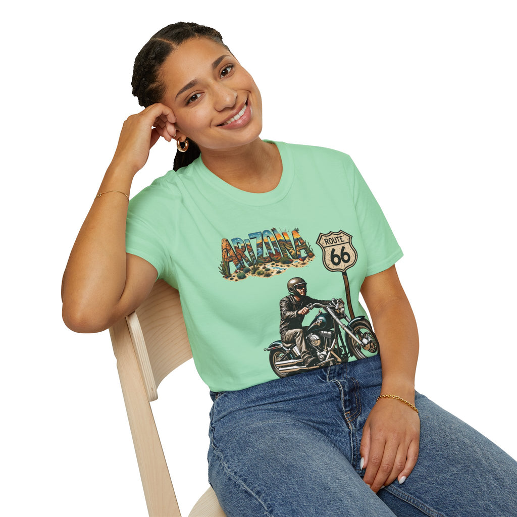 Arizona Route 66 Motorcycle T-Shirt | Biker Road Trip Tee