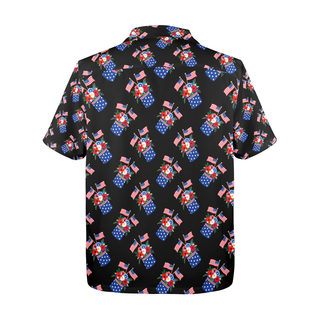 Red White Blue Celebration Men's All Over Print Shirt Made In USA Ships to USA Only Free Shipping