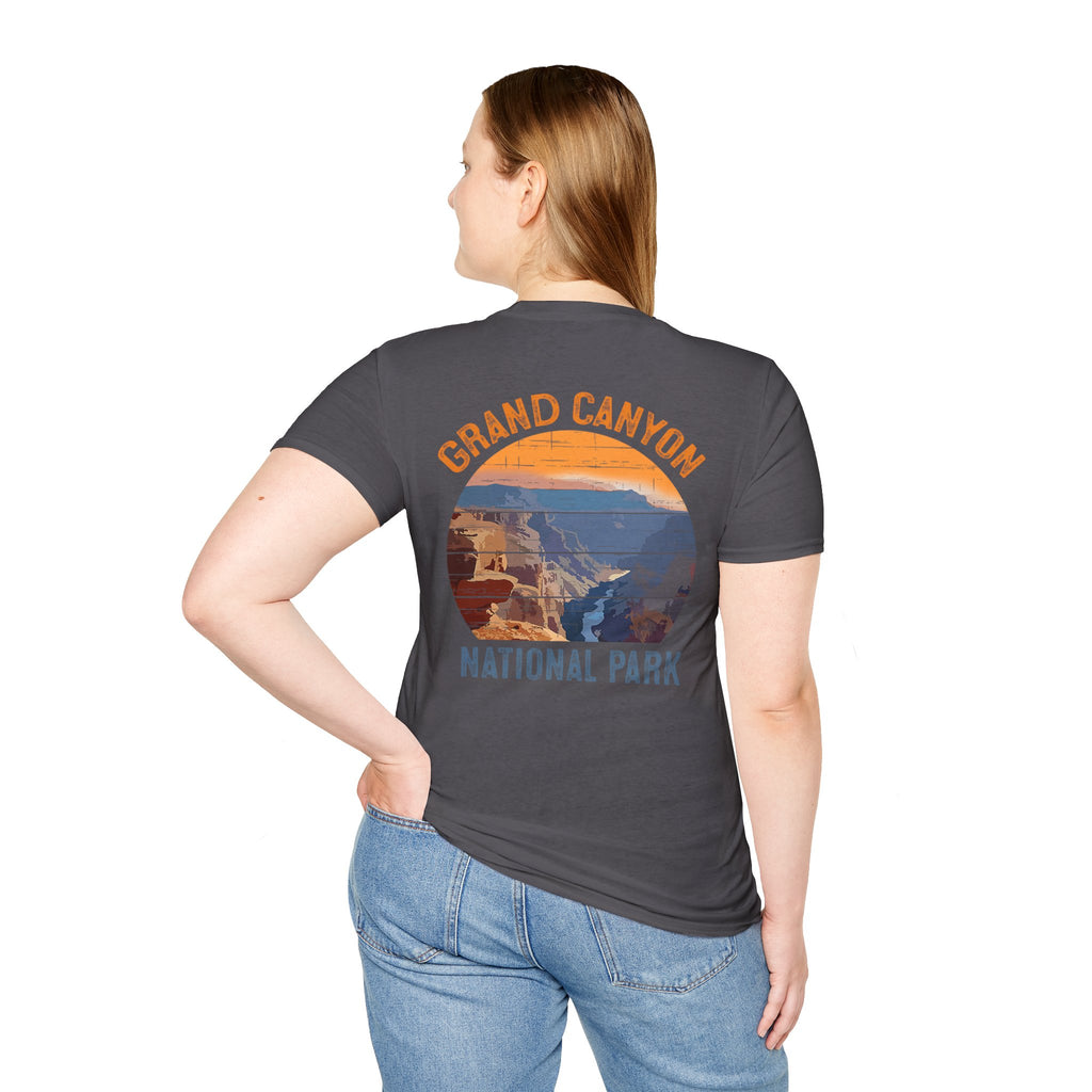 Grand Canyon Retro Sunset T-Shirt | Printed Front and Back National Park Landscape