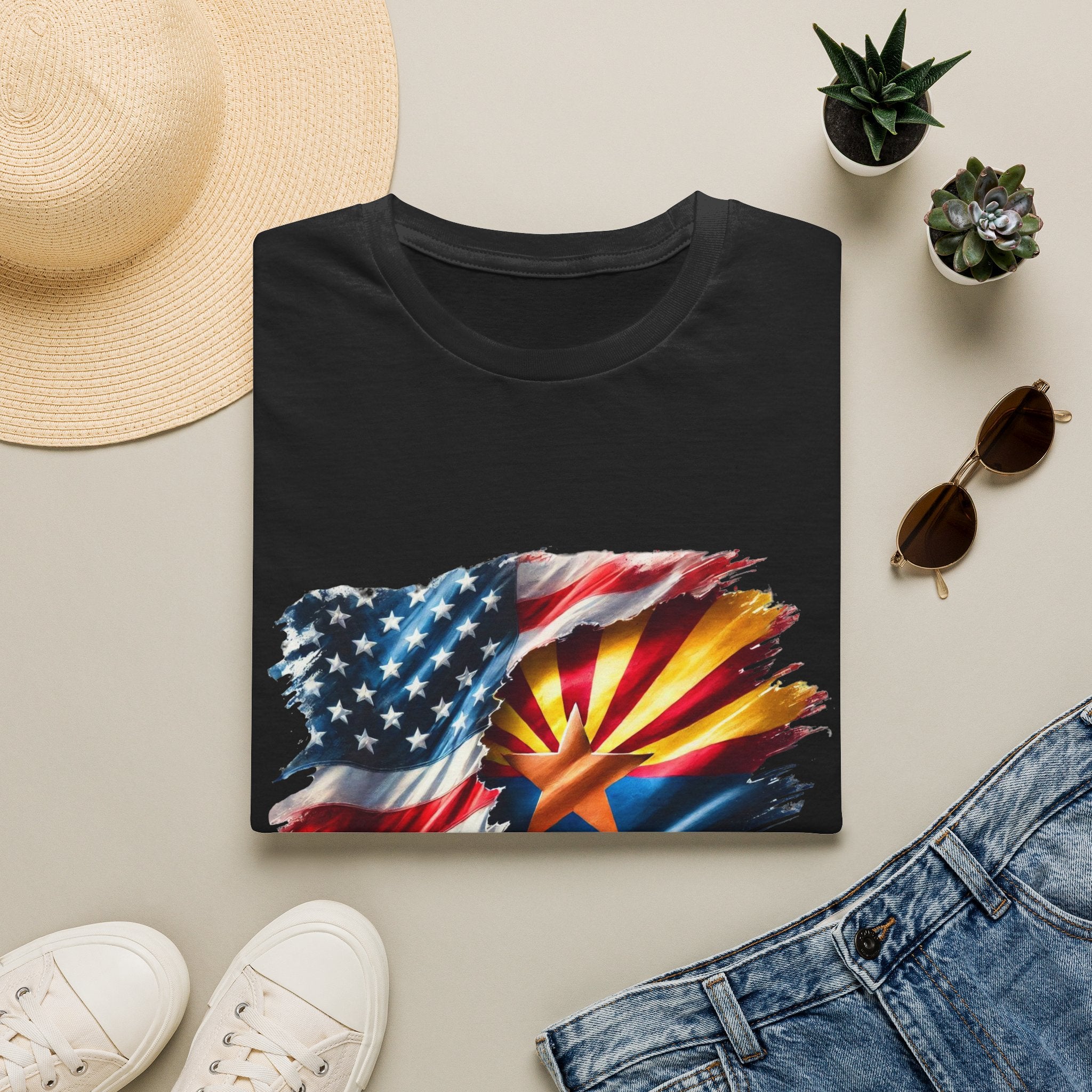 Arizona Flag with American Flag T-Shirt | Patriotic State Pride Tee