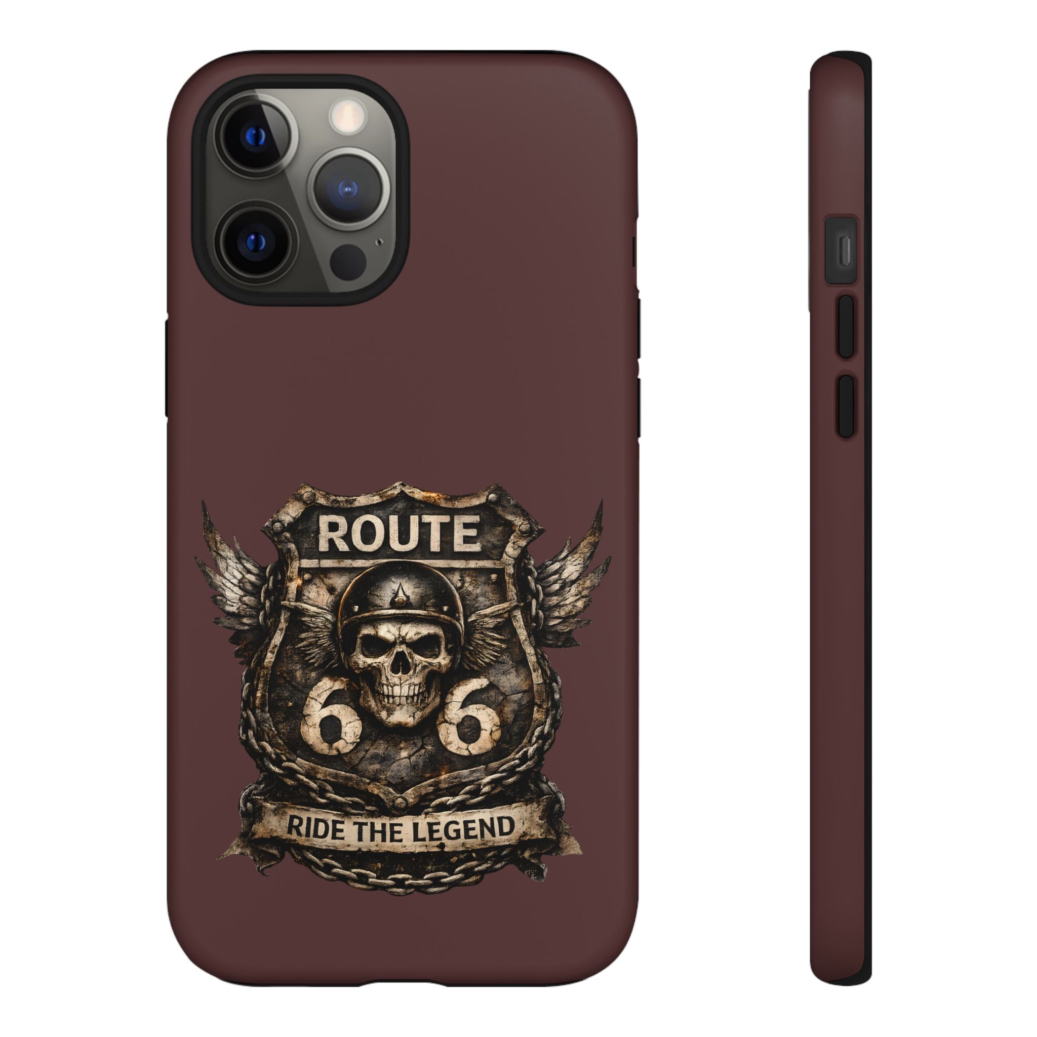 Route 66 Skull Helmet phone case | Motorcycle emblem, Ride the Legend