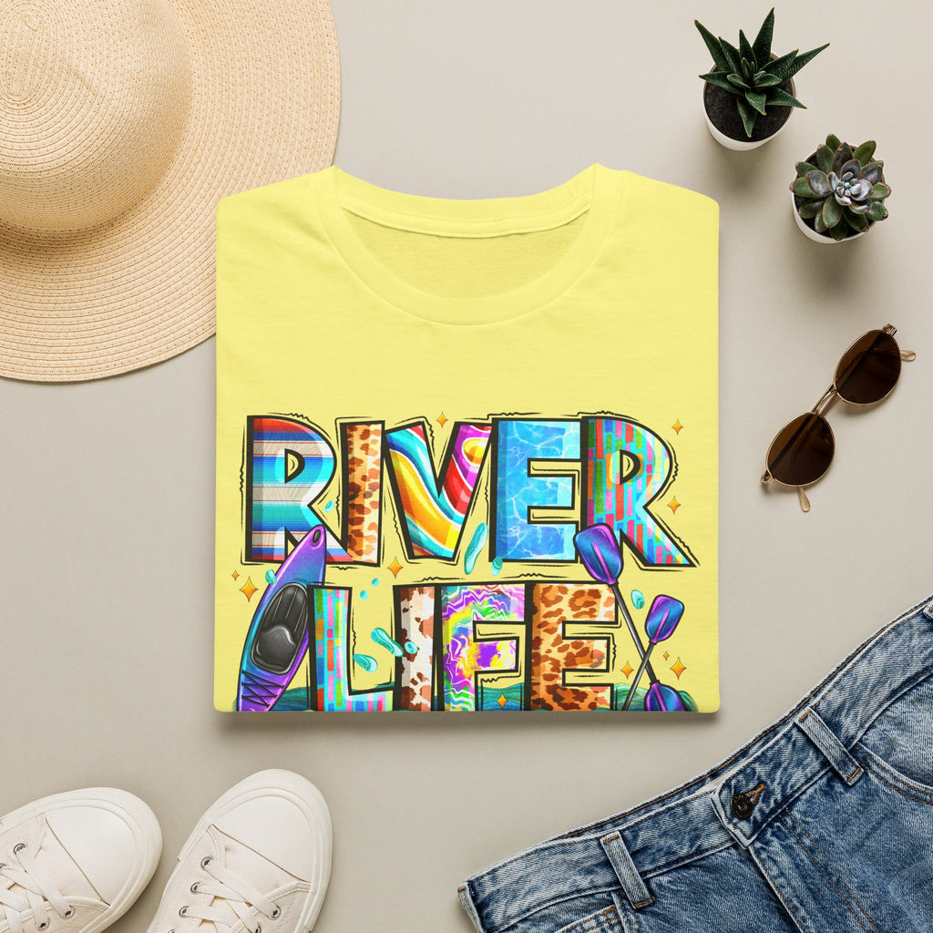 River Life T-Shirt | Colorful Fishing Scenic Graphic