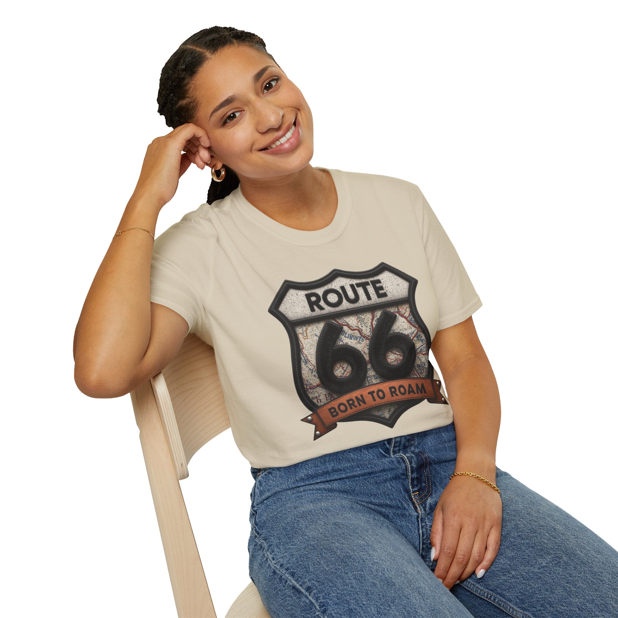 Route 66 Born to Roam T-Shirt | Vintage Highway Shield Tee