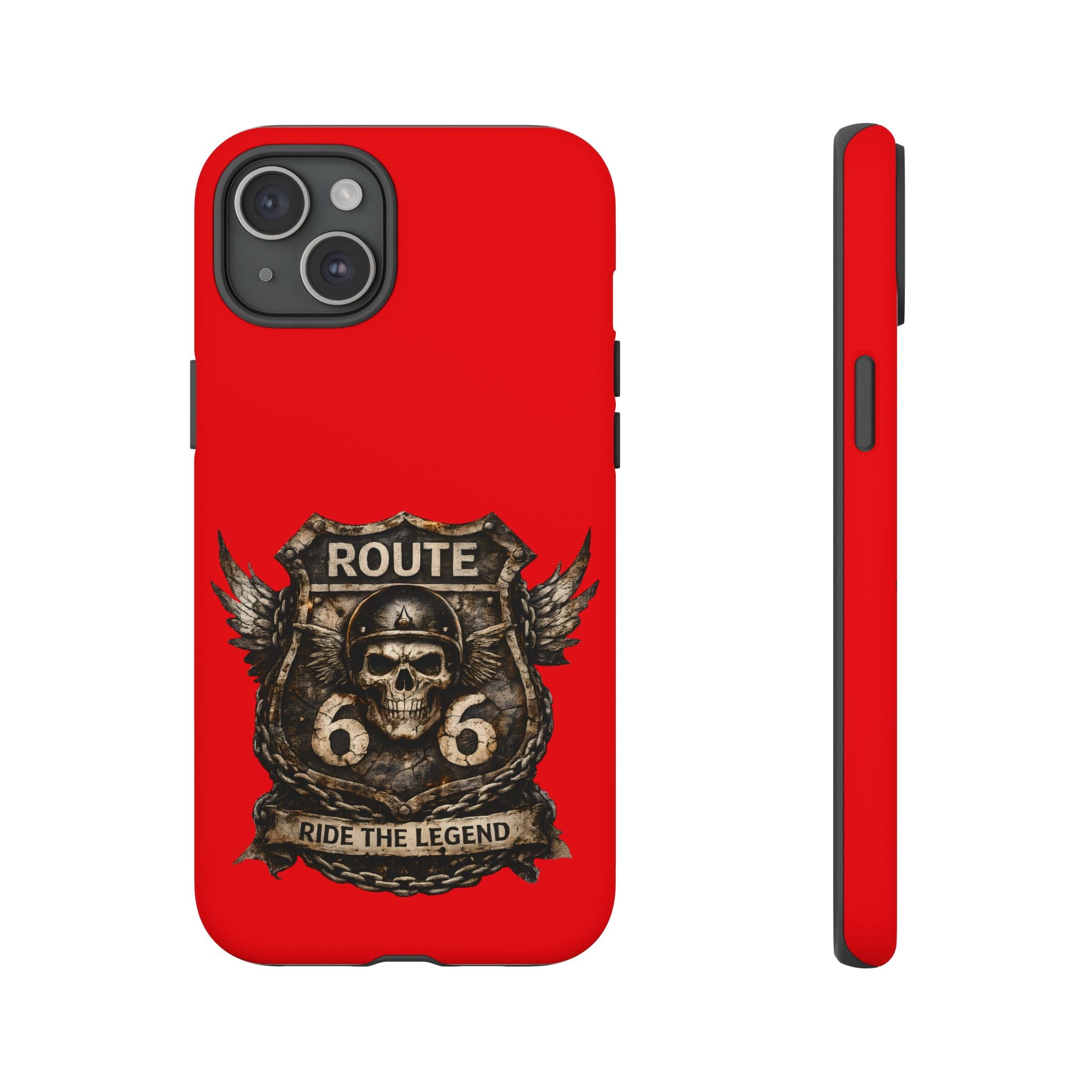 Route 66 Skull Helmet phone case | Motorcycle emblem, Ride the Legend