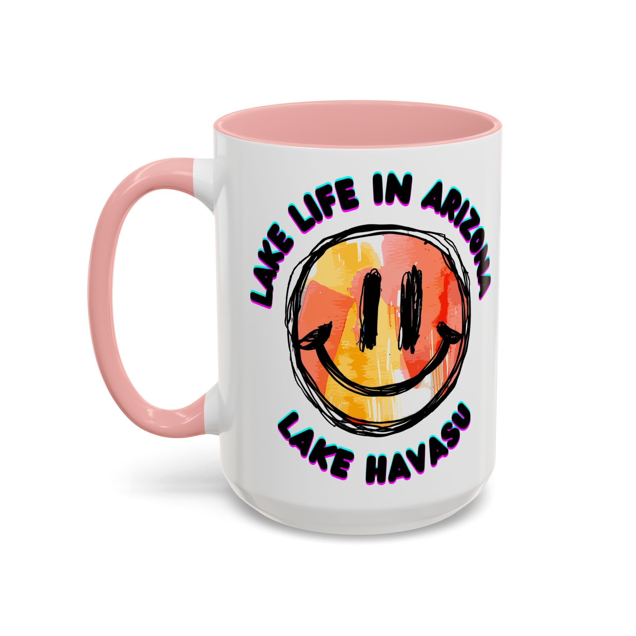 Lake Life in Arizona Smiley Mug | Lake Havasu Accent Coffee Mug