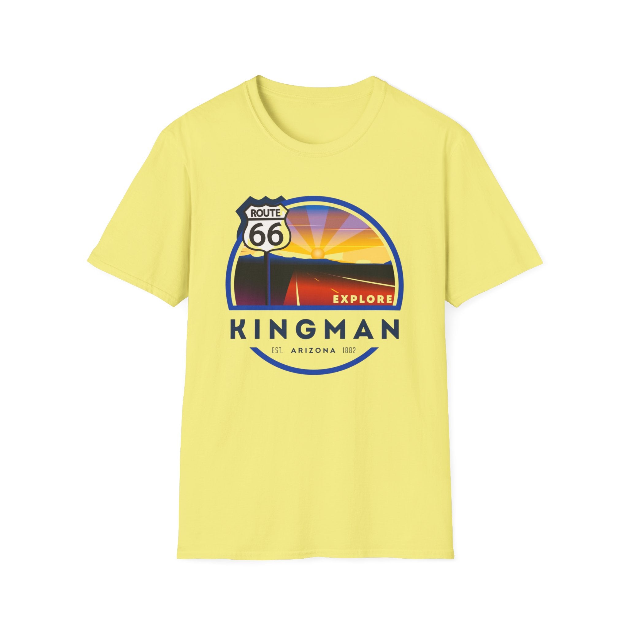 Route 66 Kingman Arizona T-Shirt — Vintage Sunset Explore Graphic Tee