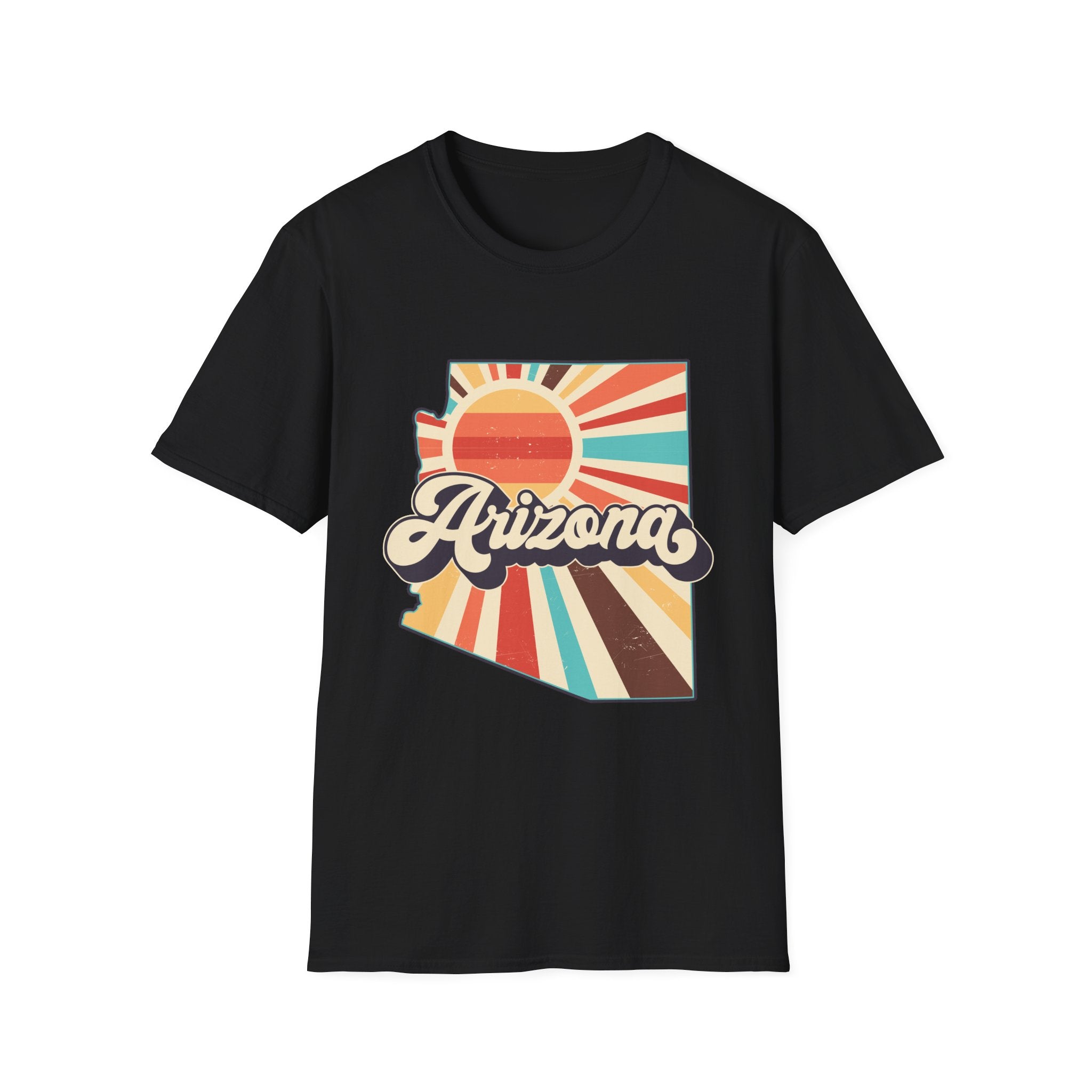 Arizona Retro Sunset T-Shirt | AZ State Map Vintage Rays