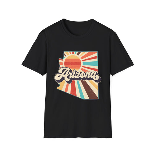 Arizona Retro Sunset T-Shirt | AZ State Map Vintage Rays