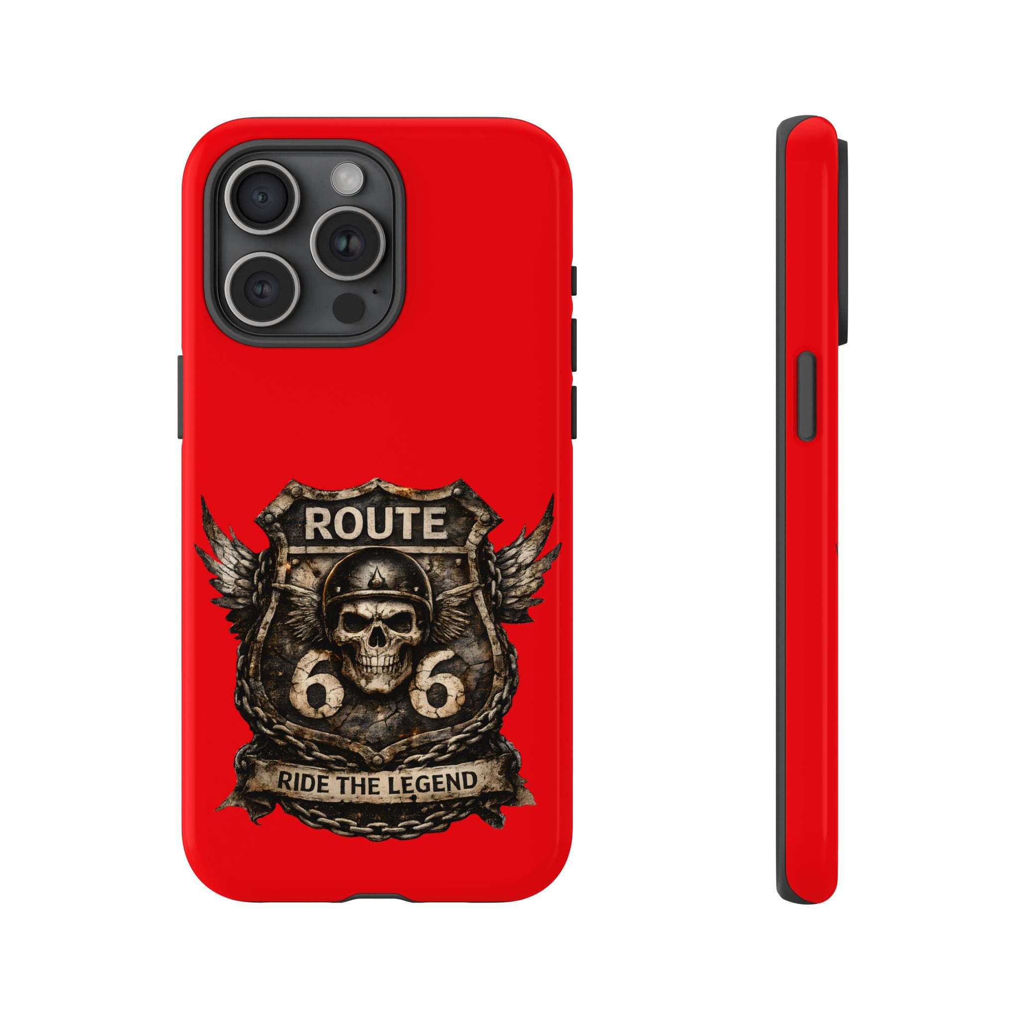 Route 66 Skull Helmet phone case | Motorcycle emblem, Ride the Legend