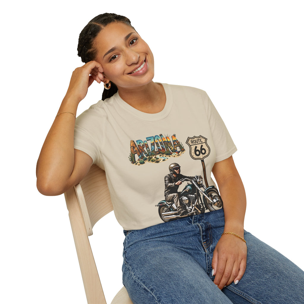 Arizona Route 66 Motorcycle T-Shirt | Biker Road Trip Tee