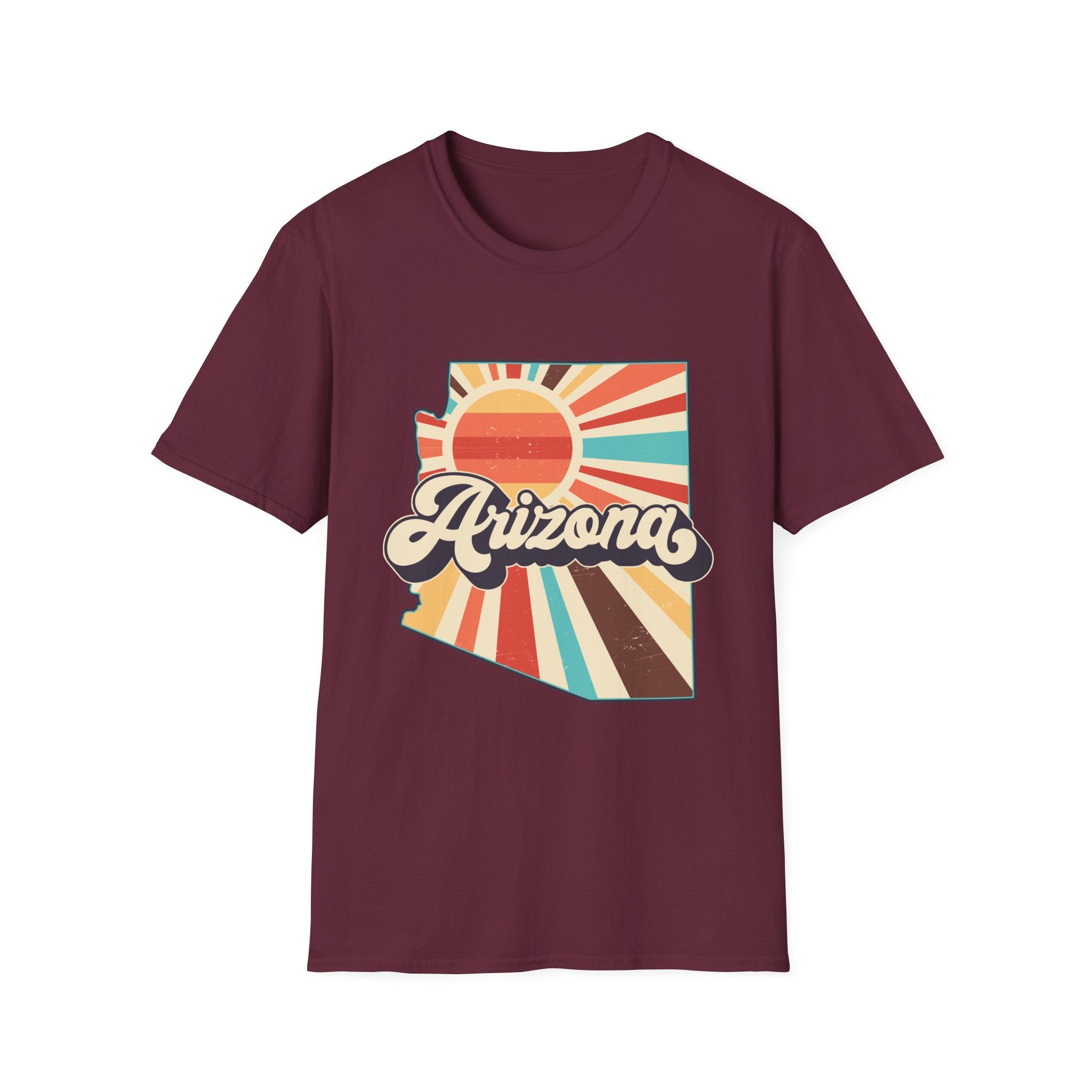 Arizona Retro Sunset T-Shirt | AZ State Map Vintage Rays