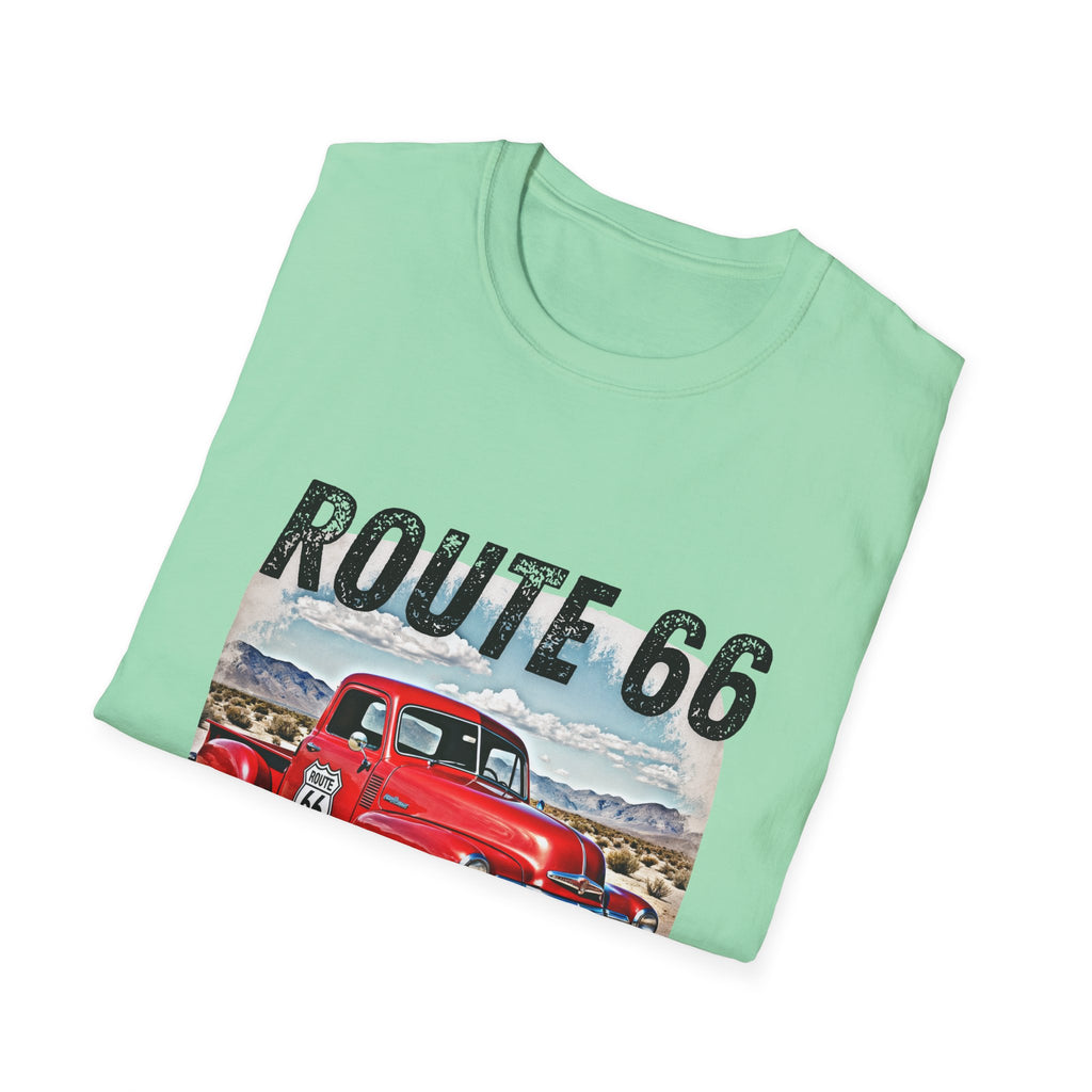 Route 66 Red Vintage Truck T-Shirt | Retro Highway Graphic