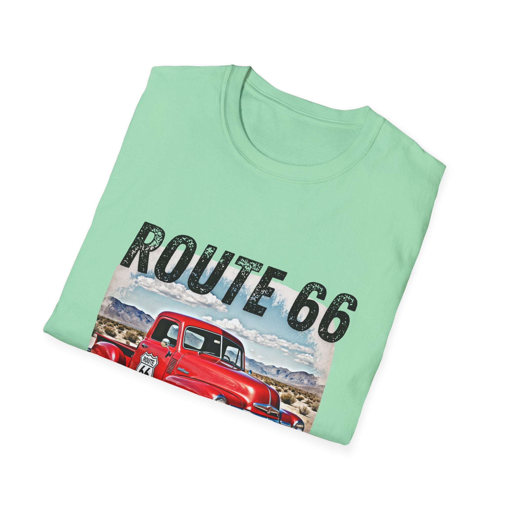 Route 66 Red Vintage Truck T-Shirt | Retro Highway Graphic