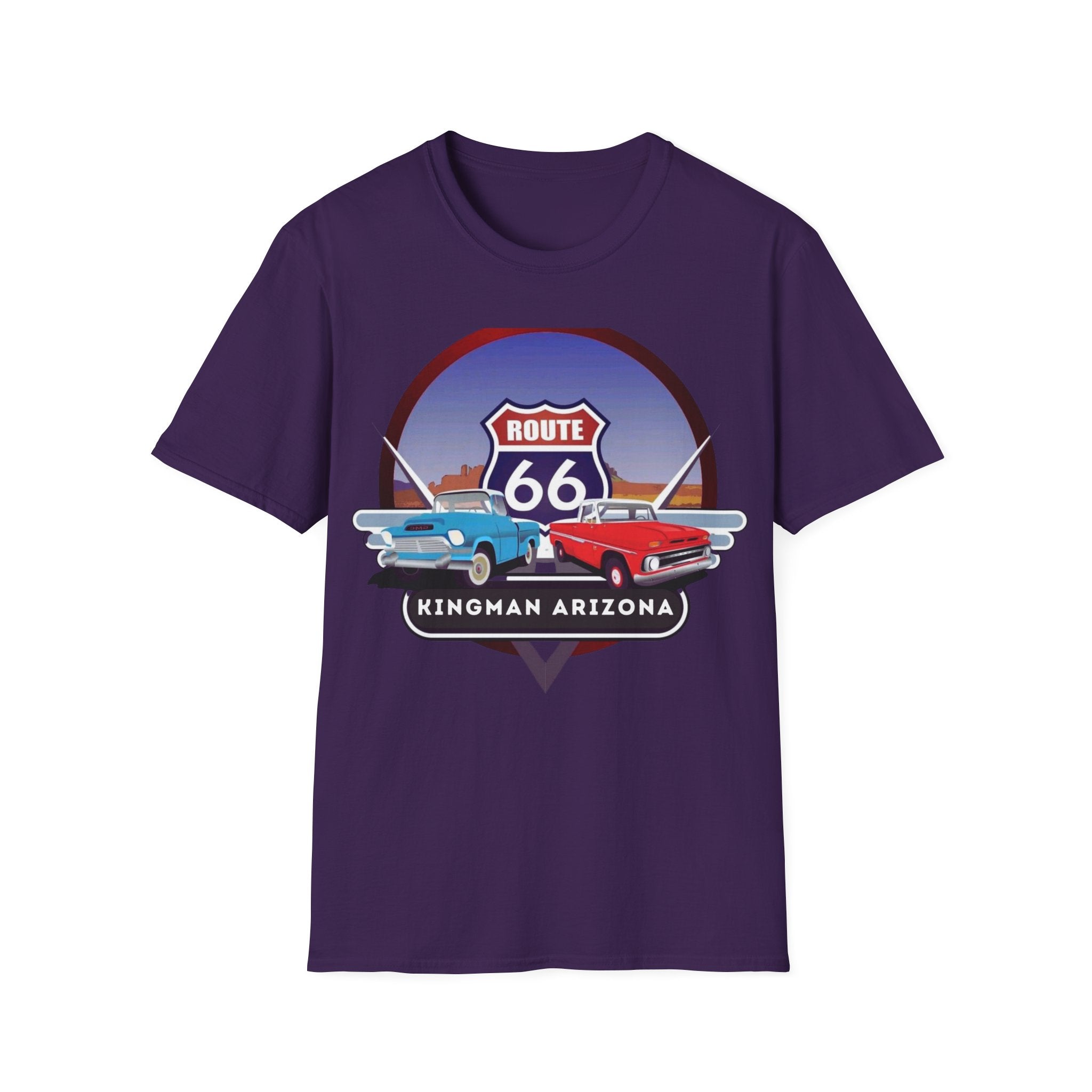 Route 66 Kingman Arizona Softstyle T-Shirt, Vintage Tee, Retro Shirt, Unisex Top, Gift for Travelers