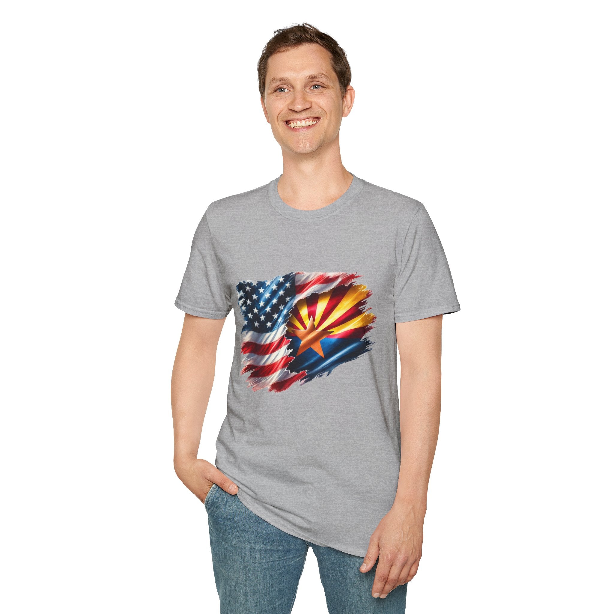 Arizona Flag with American Flag T-Shirt | Patriotic State Pride Tee