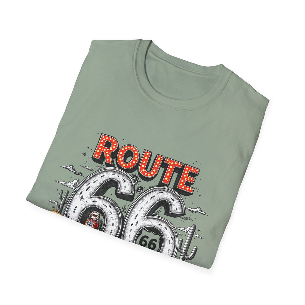 Route 66 Vintage Roadtrip T-Shirt | Classic Highway Car Signage