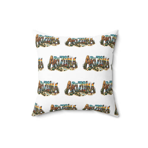 Arizona AZ - Artistic Spun Polyester Square Pillow - Cozy Home Decor, Decorative Throw, Unique Gift, Art-Inspired Decor, Colorful Cushion