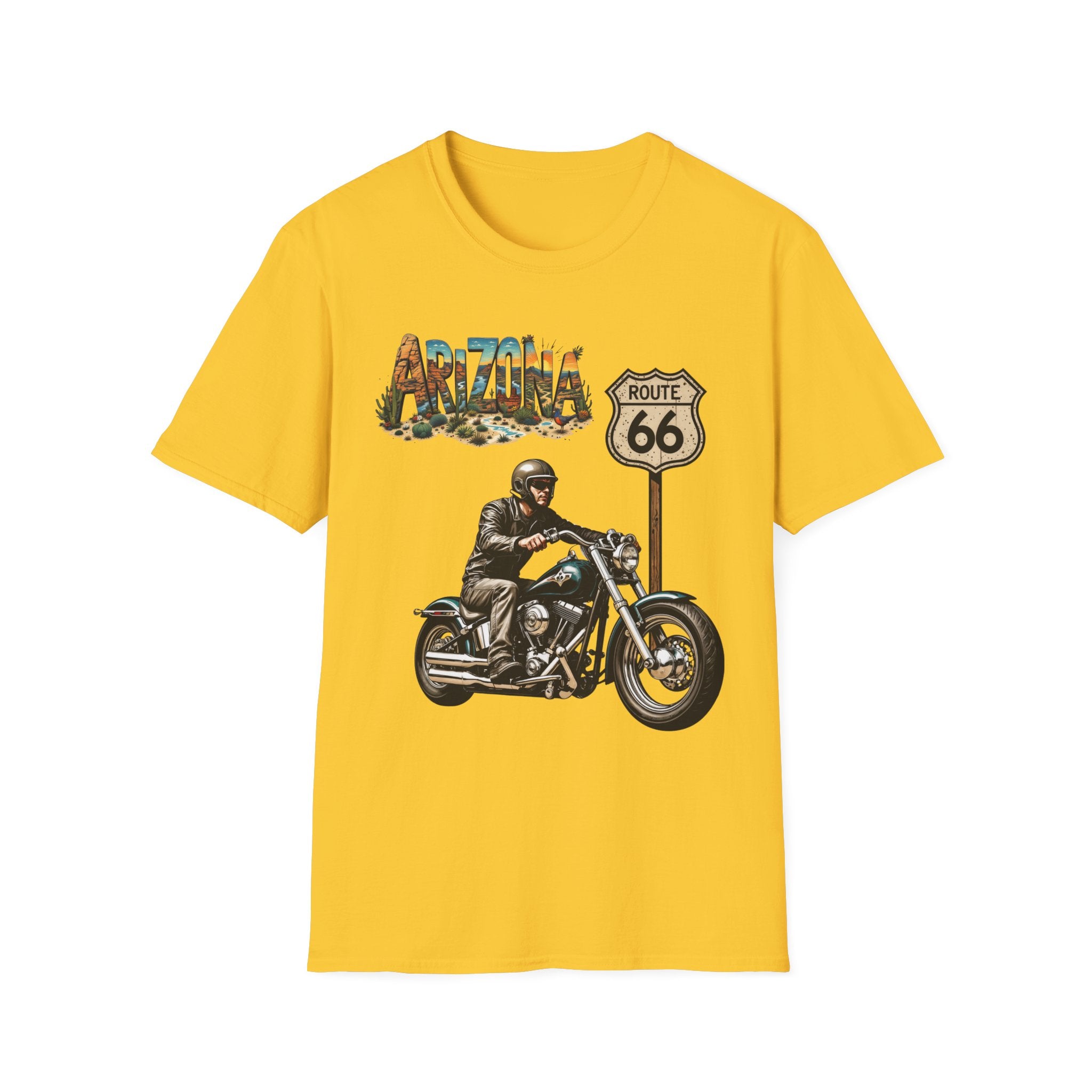 Arizona Route 66 Motorcycle T-Shirt | Biker Road Trip Tee