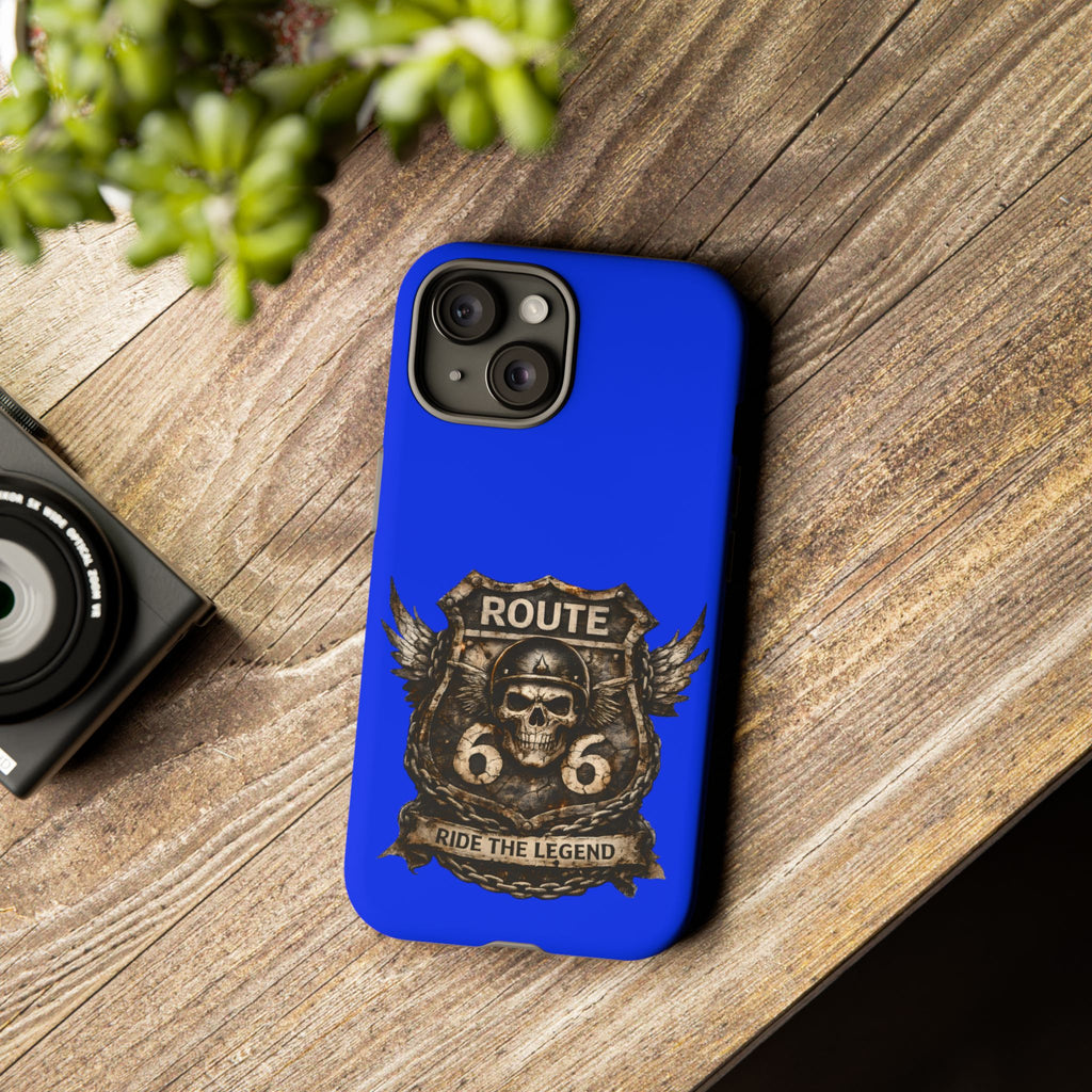 Route 66 Skull Helmet phone case | Motorcycle emblem, Ride the Legend