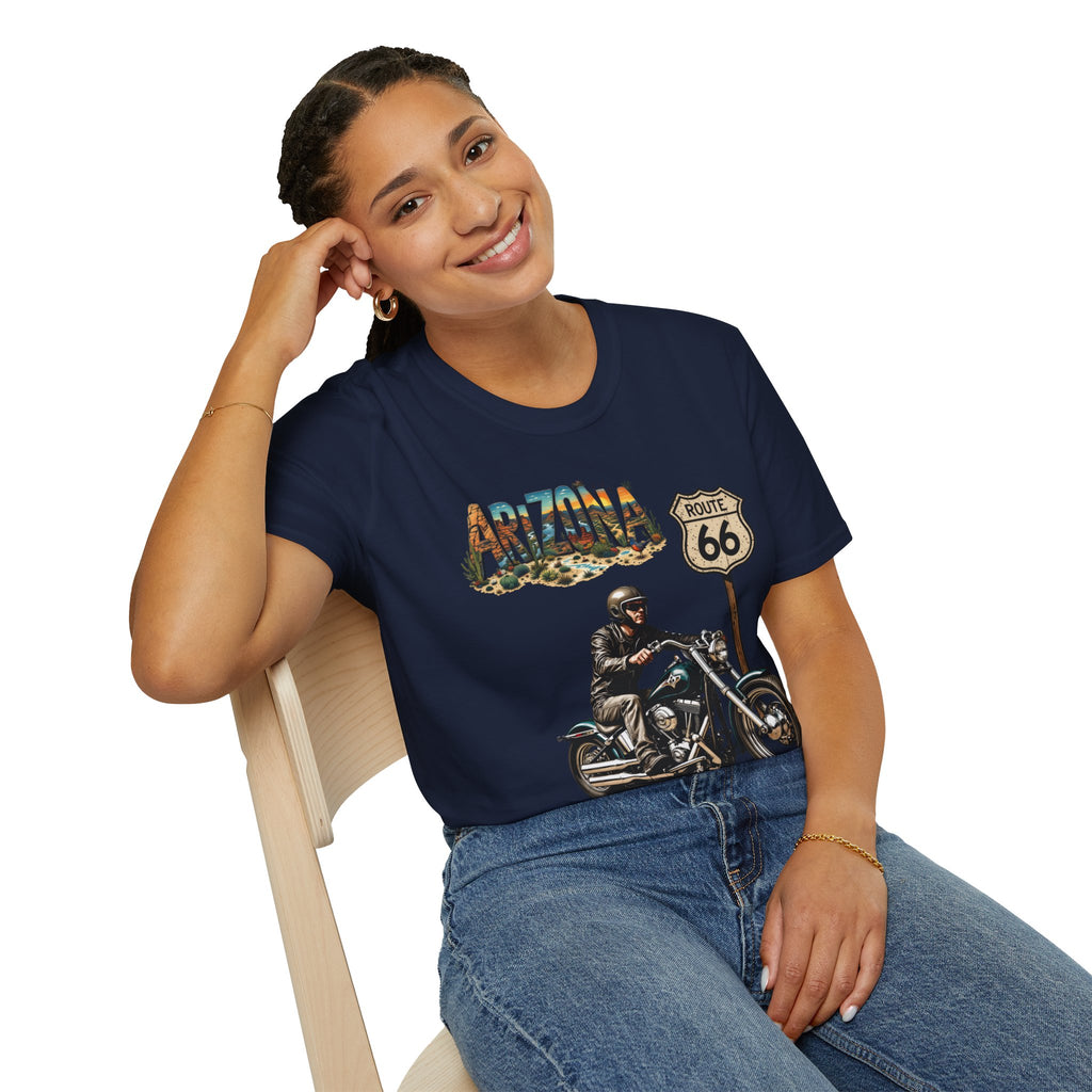 Arizona Route 66 Motorcycle T-Shirt | Biker Road Trip Tee