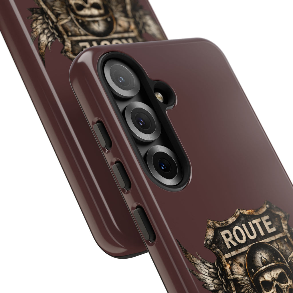 Route 66 Skull Helmet phone case | Motorcycle emblem, Ride the Legend