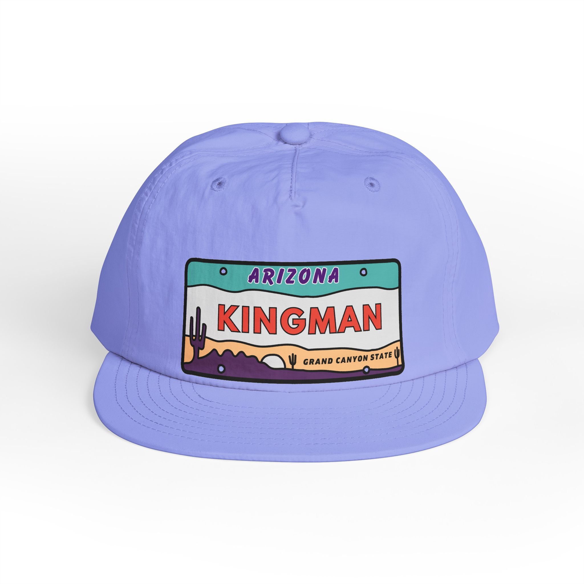 Surf Cap, Beach Hat, Summer Headwear, Kingman Arizona License Plate Dessert Cap for Water Sports