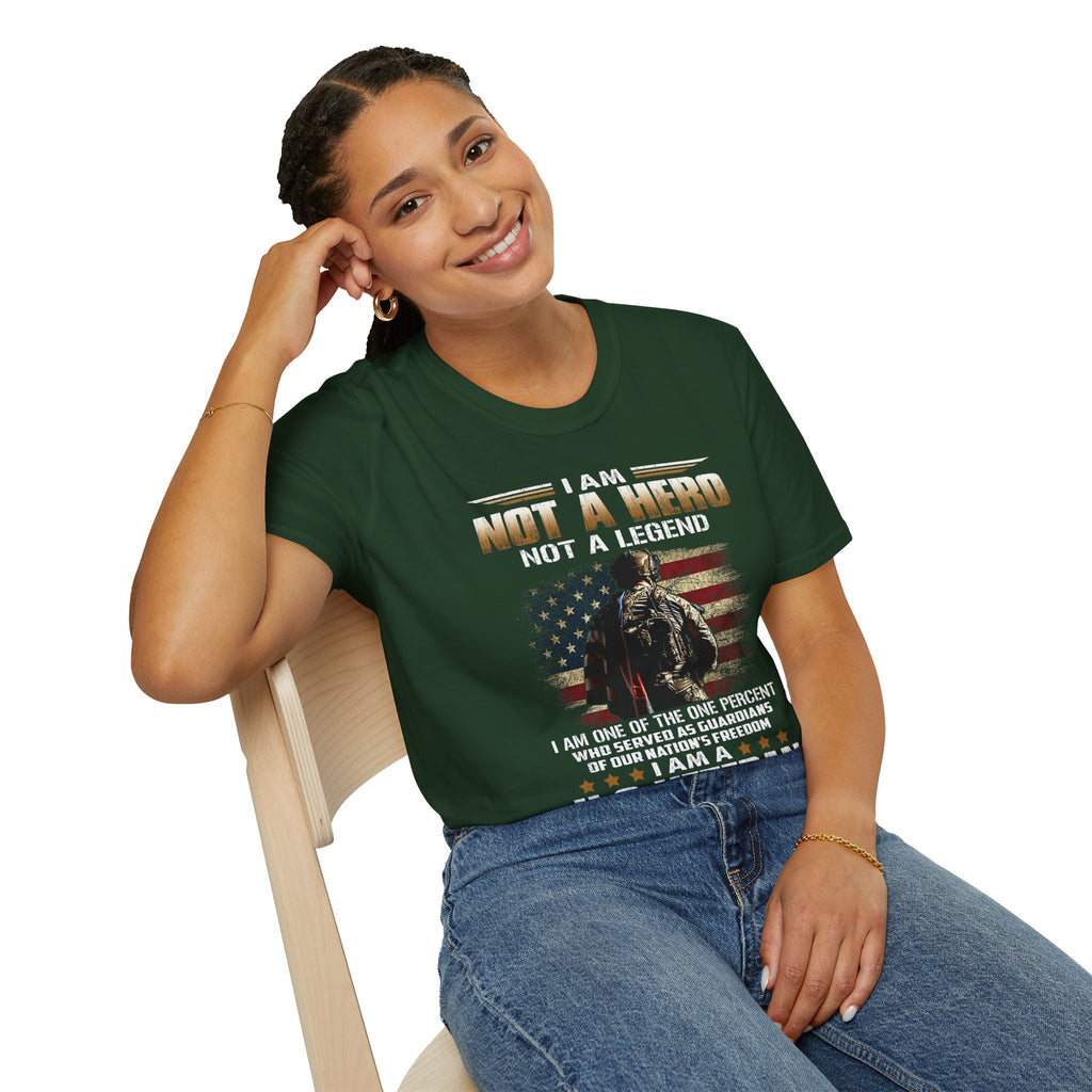 I Am Not a Hero I Am a U.S. Veteran T-Shirt | American Flag Soldier Tee