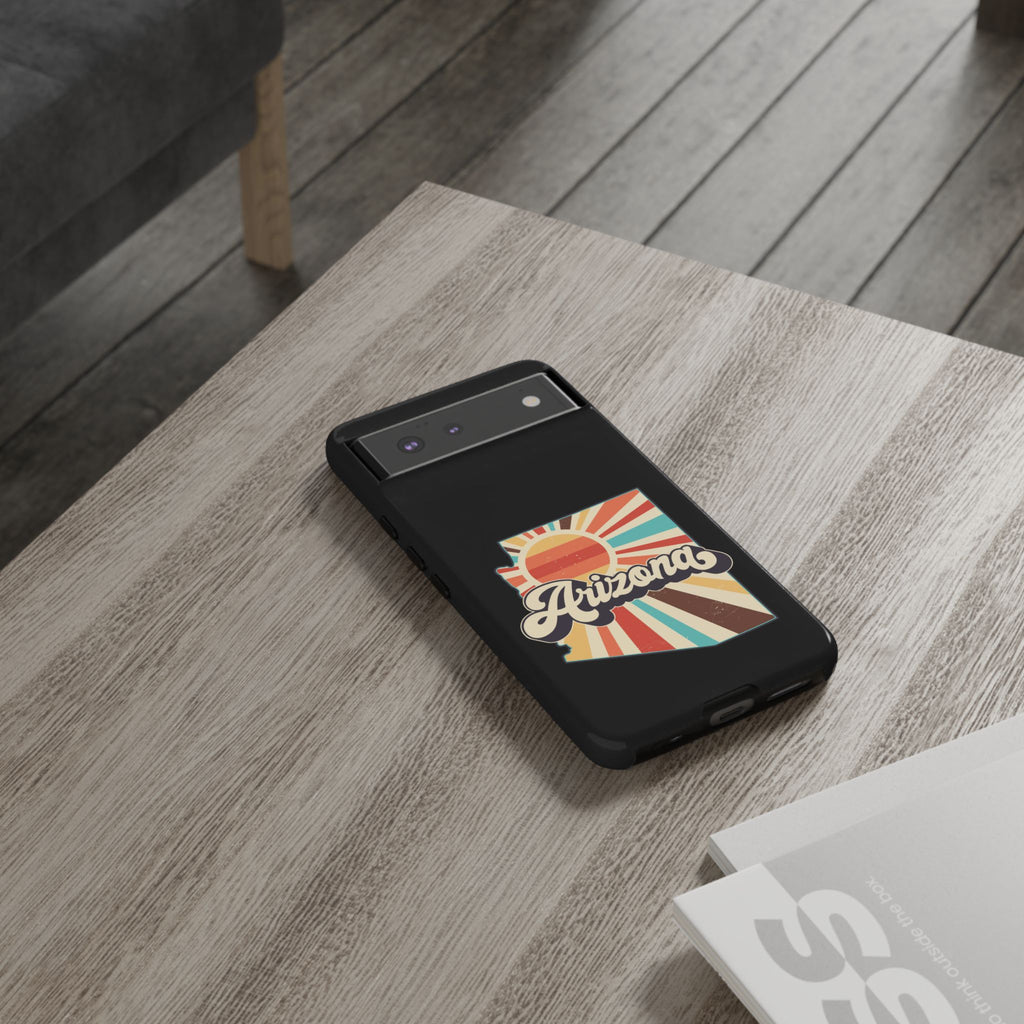 Arizona State Outline Retro Sunset Phone Case | AZ Tough Case
