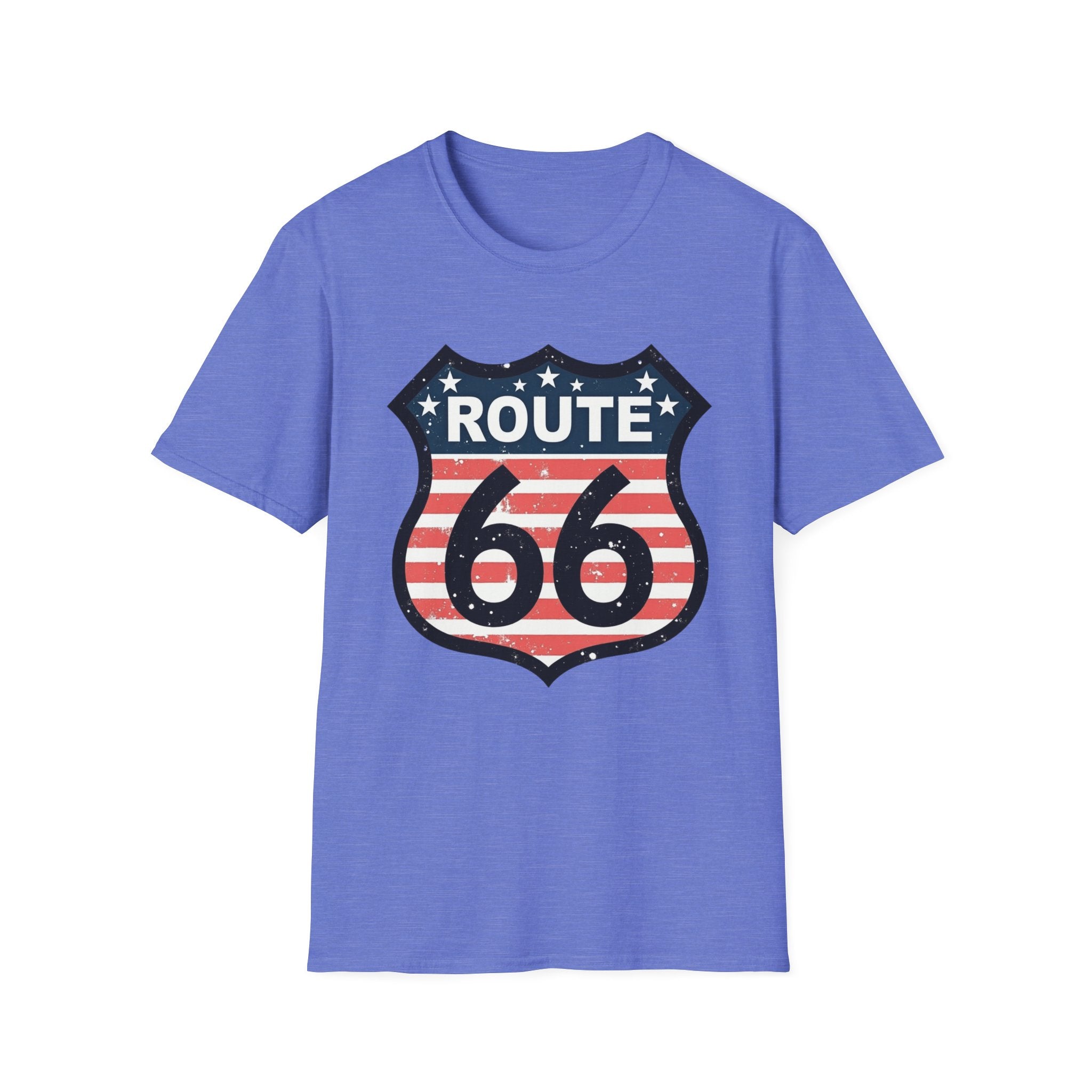 Route 66 Shield T-Shirt | American Flag Vintage Road Sign