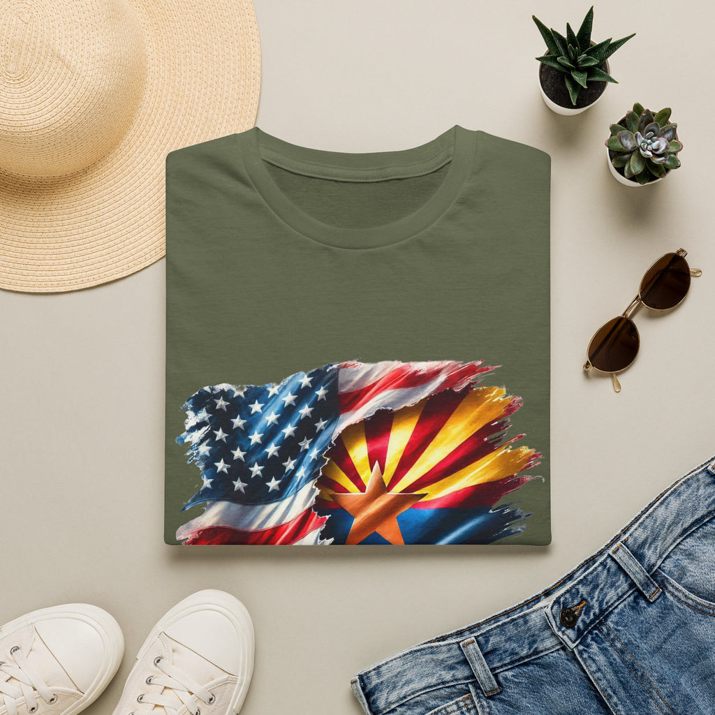 Arizona Flag with American Flag T-Shirt | Patriotic State Pride Tee