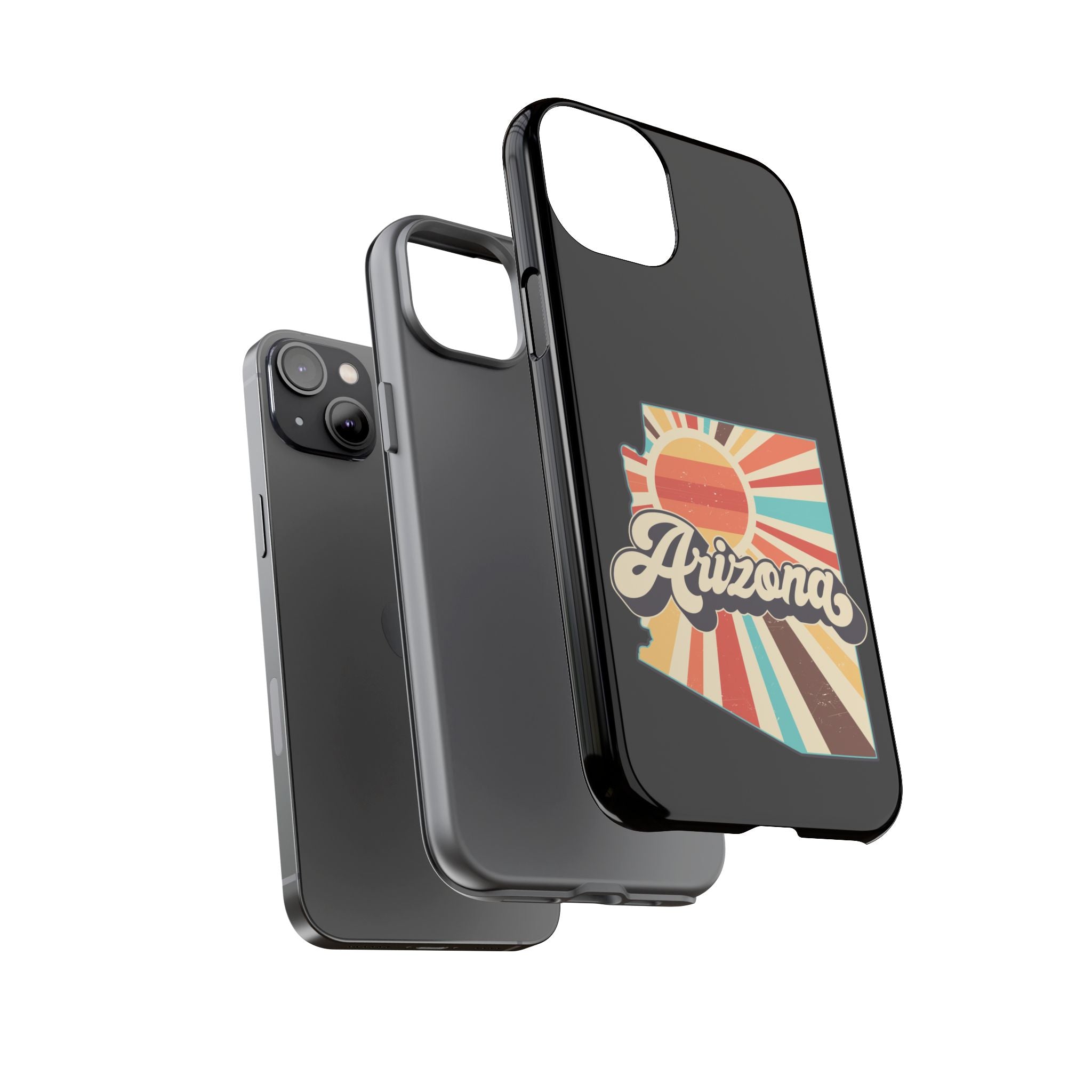 Arizona State Outline Retro Sunset Phone Case | AZ Tough Case