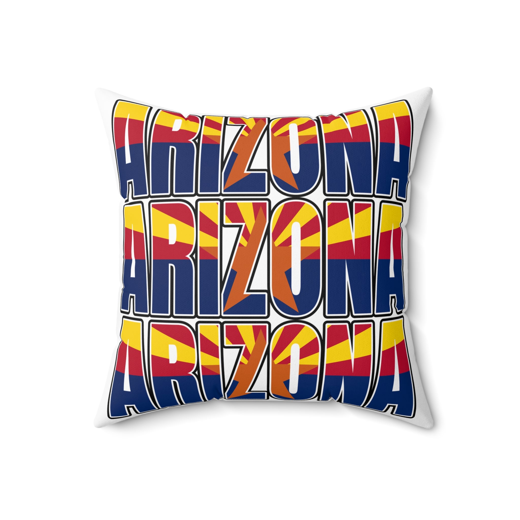 Arizona Retro Square Pillow, Bohemian Home Decor, Vibrant Accent Pillow, Gift for Arizona Lovers, Couch Cushion, Colorful Throw Pillow AZ