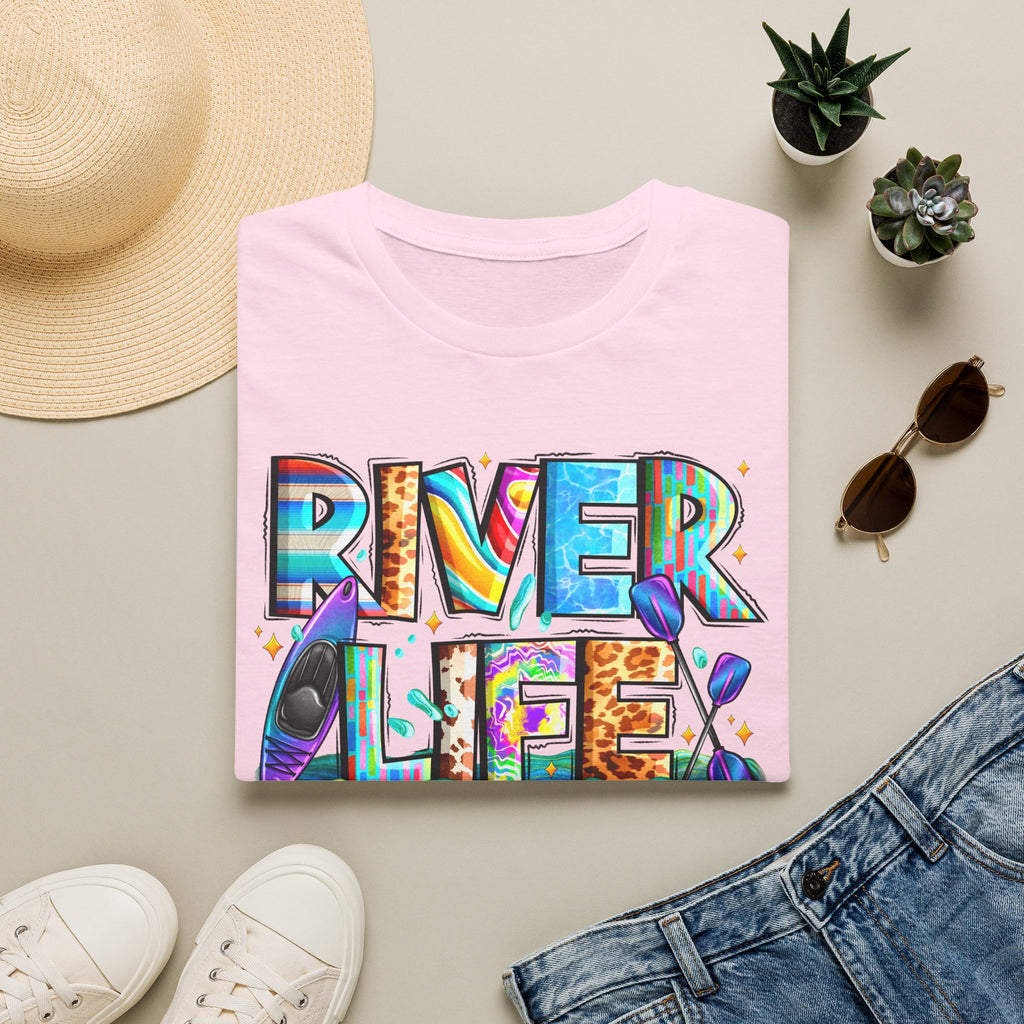 River Life T-Shirt | Colorful Fishing Scenic Graphic
