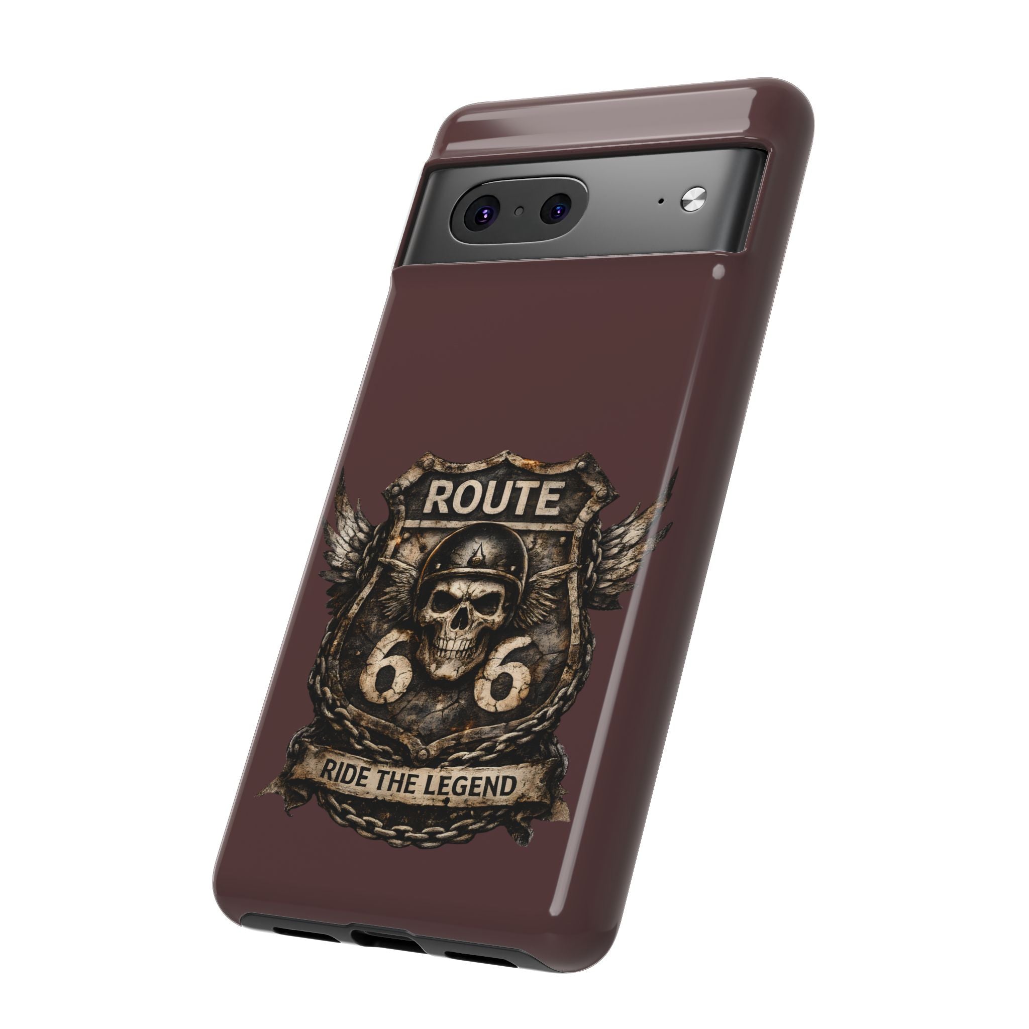 Route 66 Skull Helmet phone case | Motorcycle emblem, Ride the Legend