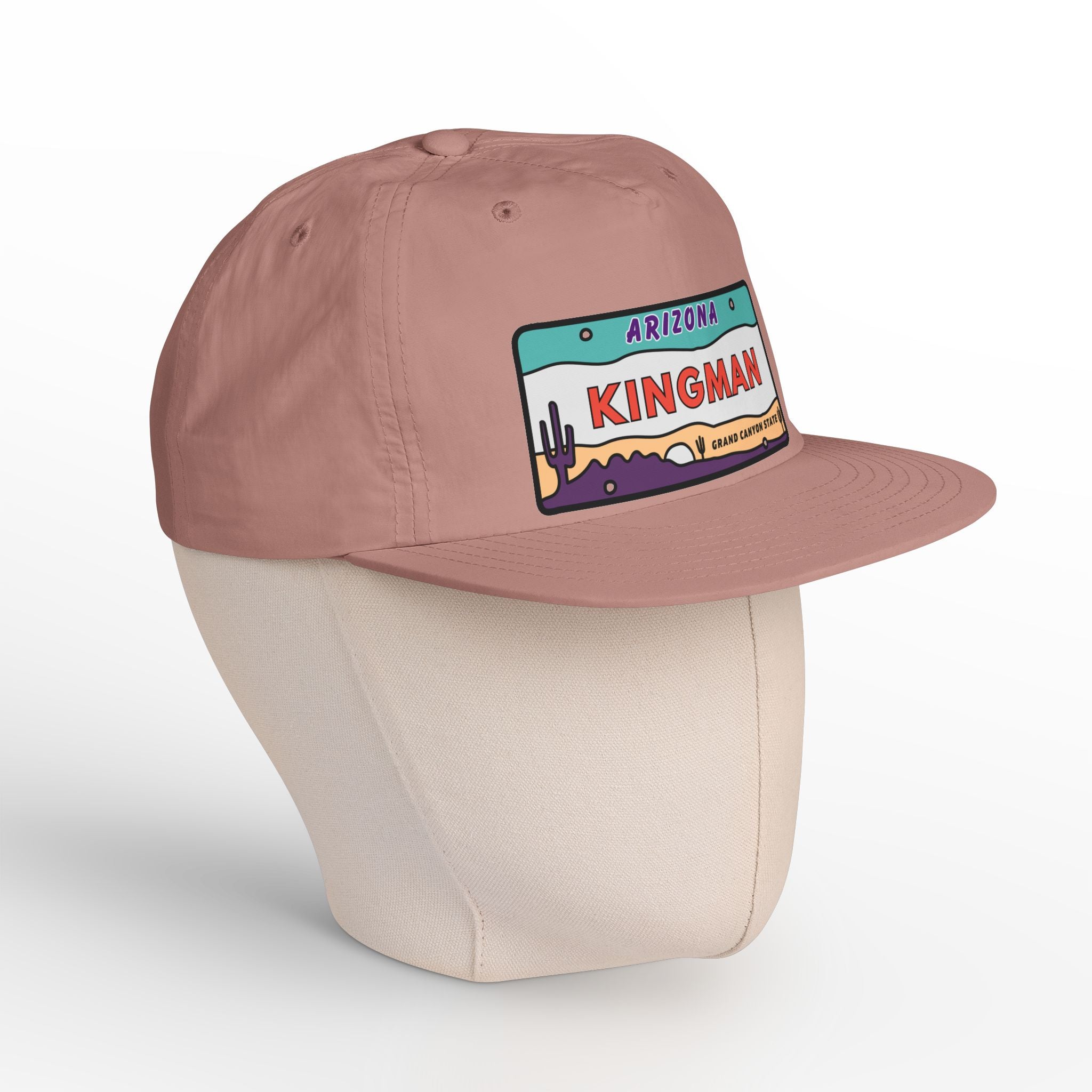 Surf Cap, Beach Hat, Summer Headwear, Kingman Arizona License Plate Dessert Cap for Water Sports