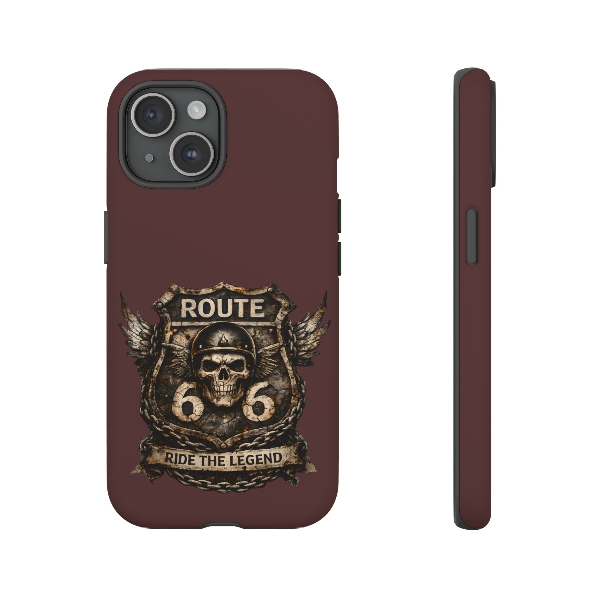 Route 66 Skull Helmet phone case | Motorcycle emblem, Ride the Legend