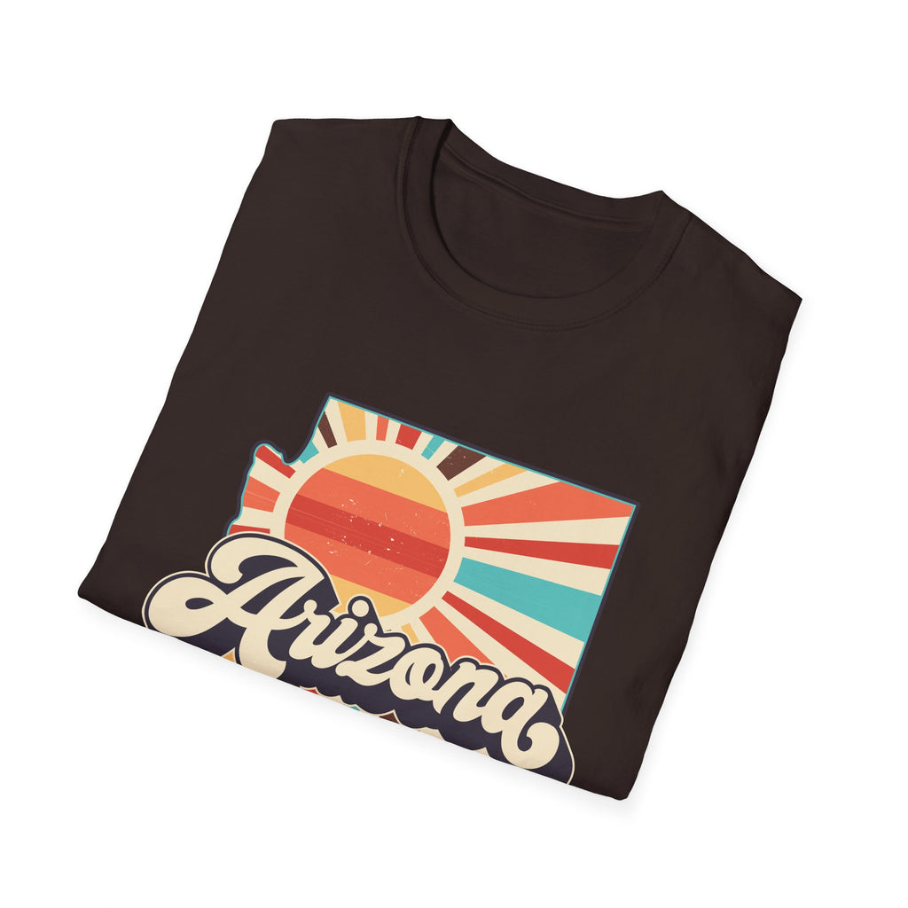 Arizona Retro Sunset T-Shirt | AZ State Map Vintage Rays