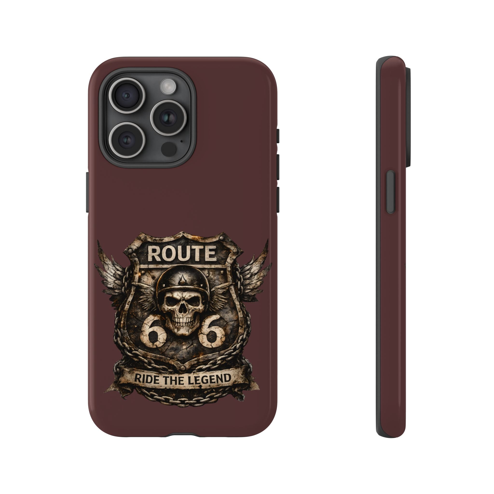 Route 66 Skull Helmet phone case | Motorcycle emblem, Ride the Legend