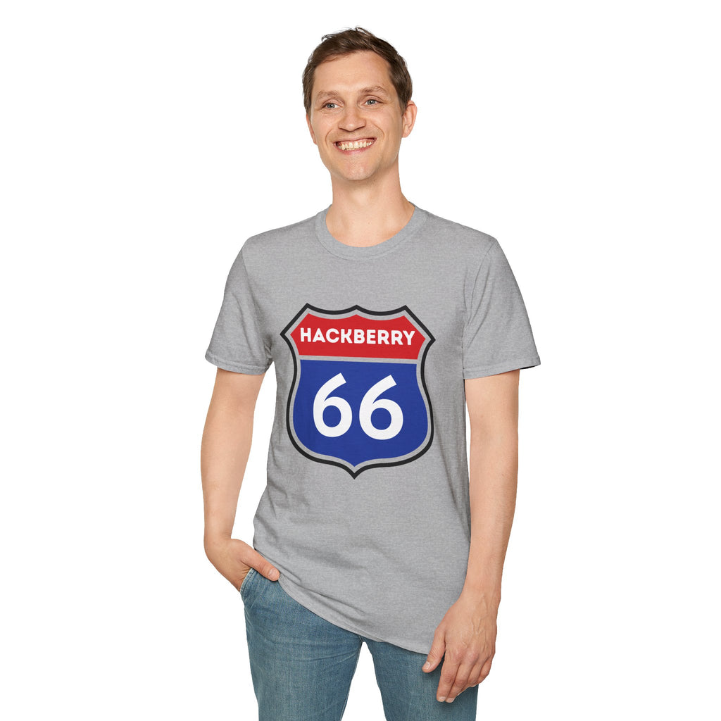 Hackberry 66 Shield T-Shirt | Route 66 Road Sign Tee