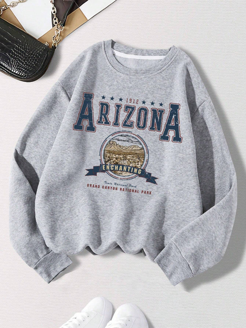 Fashion Woman Sweatshirts Arizona Natlonal Park Prints Pullo