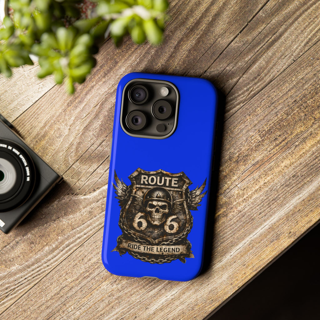 Route 66 Skull Helmet phone case | Motorcycle emblem, Ride the Legend