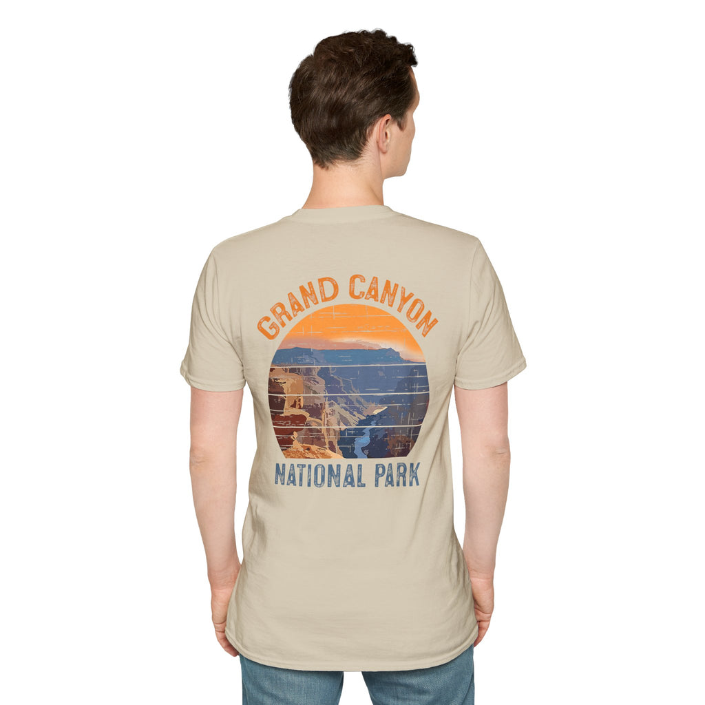 Grand Canyon Retro Sunset T-Shirt | Printed Front and Back National Park Landscape