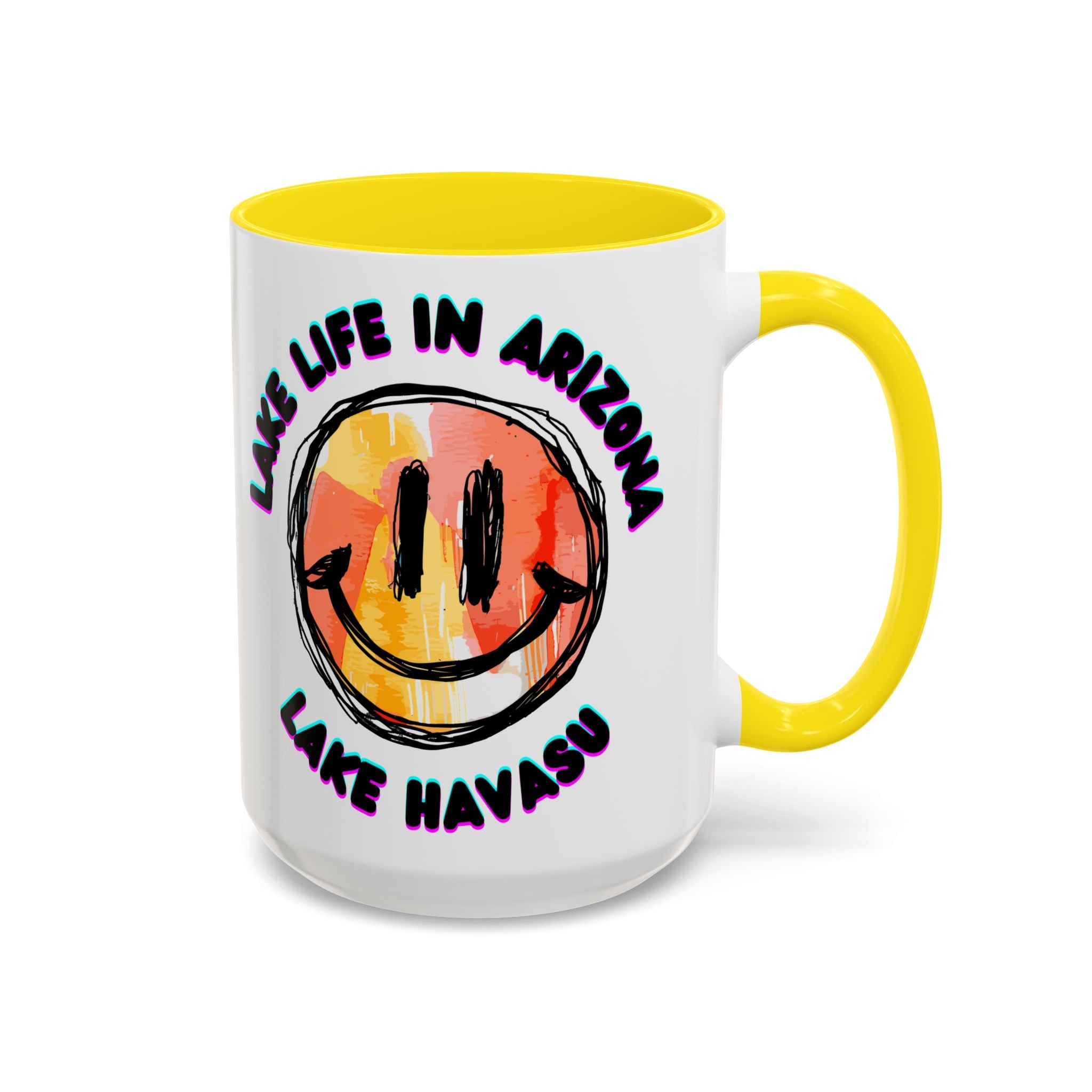Lake Life in Arizona Smiley Mug | Lake Havasu Accent Coffee Mug